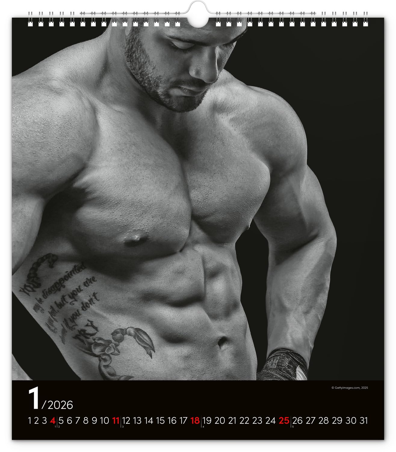 Men 2026, Wandkalender Nackte Männer Erotik Kalender, Sexy Kalender XXX Erotiek Männerkalender 30 x 34 cm
