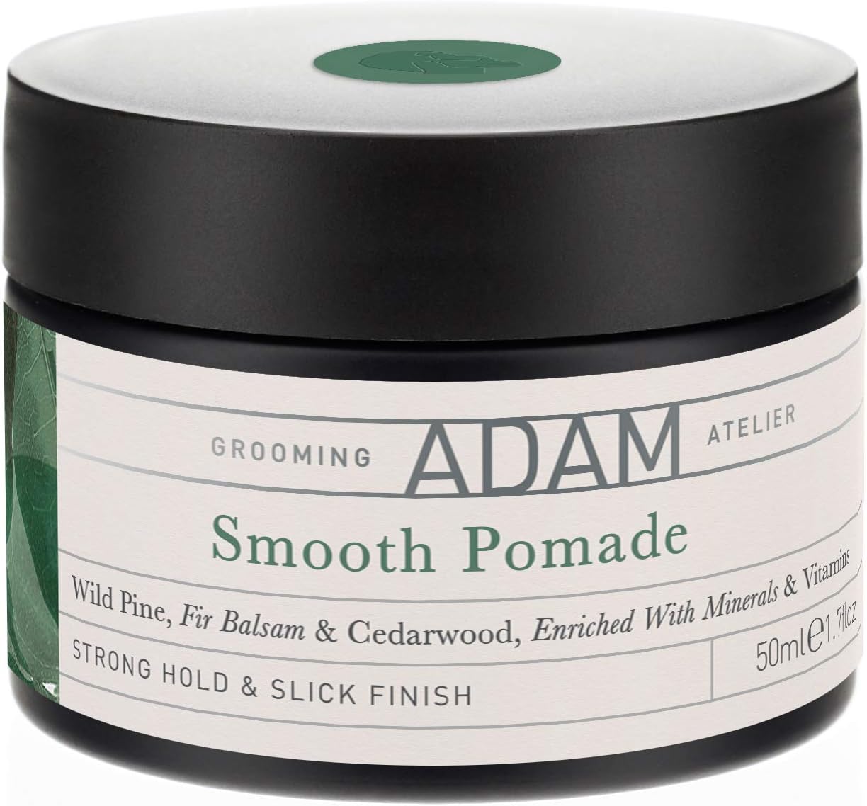 ADAM Grooming Atelier Smooth Pomade | Light Hold Pomade for Men | Mens Hair Styling Product with High Gloss Finish | Glass Jar Package 50ml