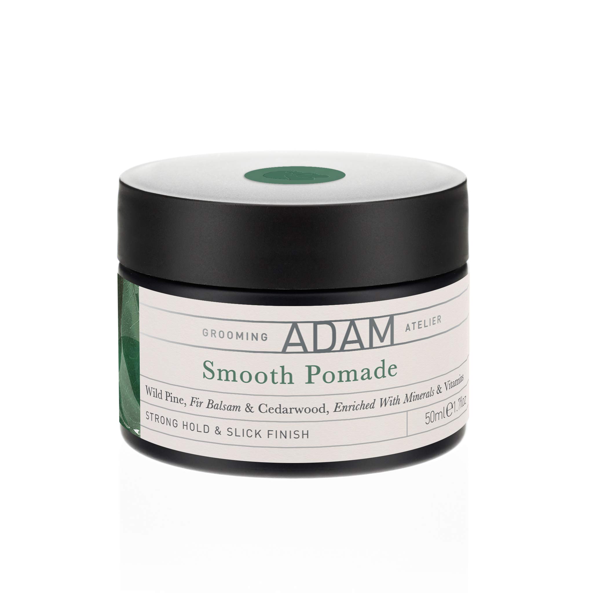 ADAM Grooming Atelier Smooth Pomade | Light Hold Pomade for Men | Mens Hair Styling Product with High Gloss Finish | Glass Jar Package 50ml