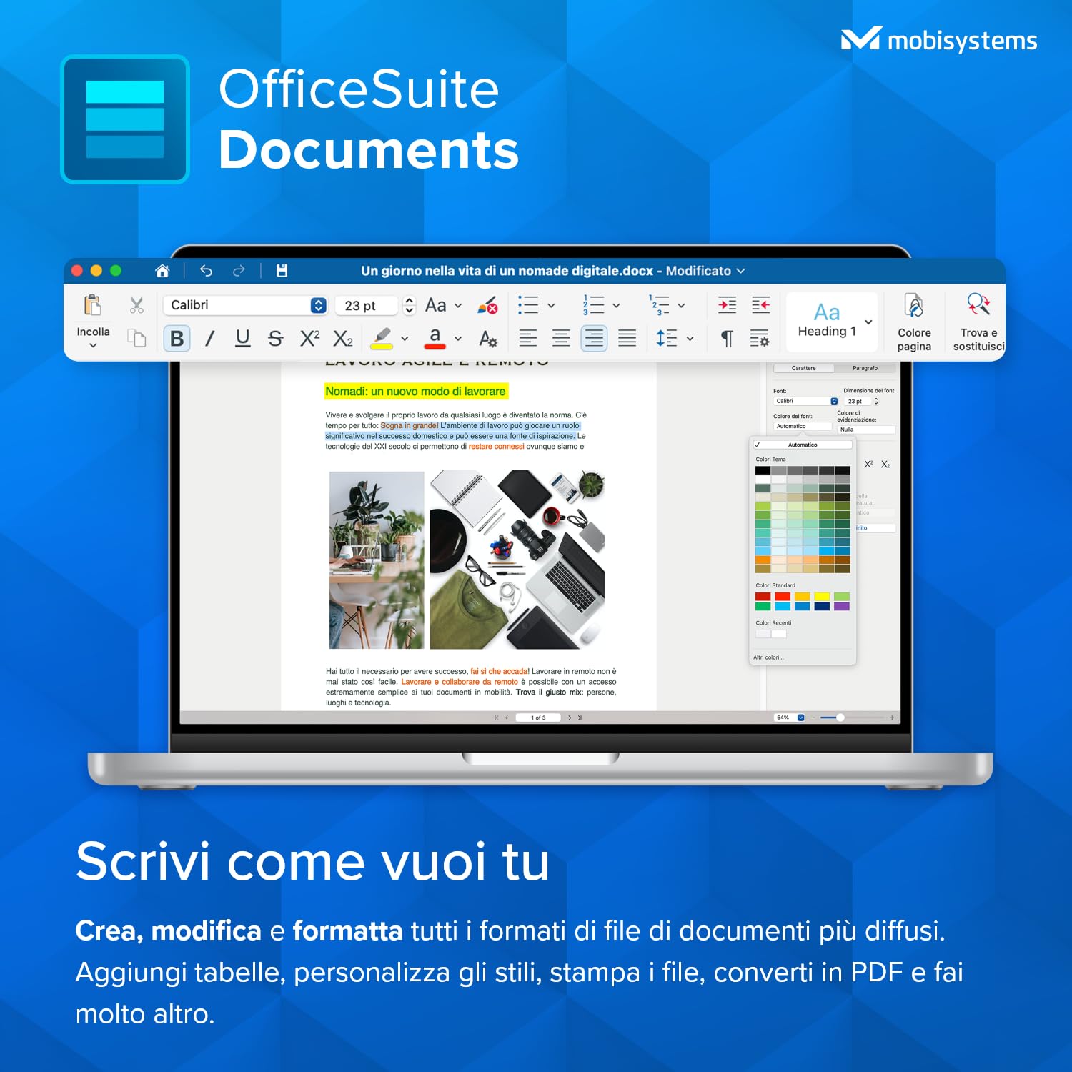 OfficeSuite Home & Business per MAC - Licenza a vita - Pacchetto Office per MacOS - Documents, Sheets e Slides | Lifetime | 1 Dispositivo | 1 Utente | Codice d'attivazione per Mac via email