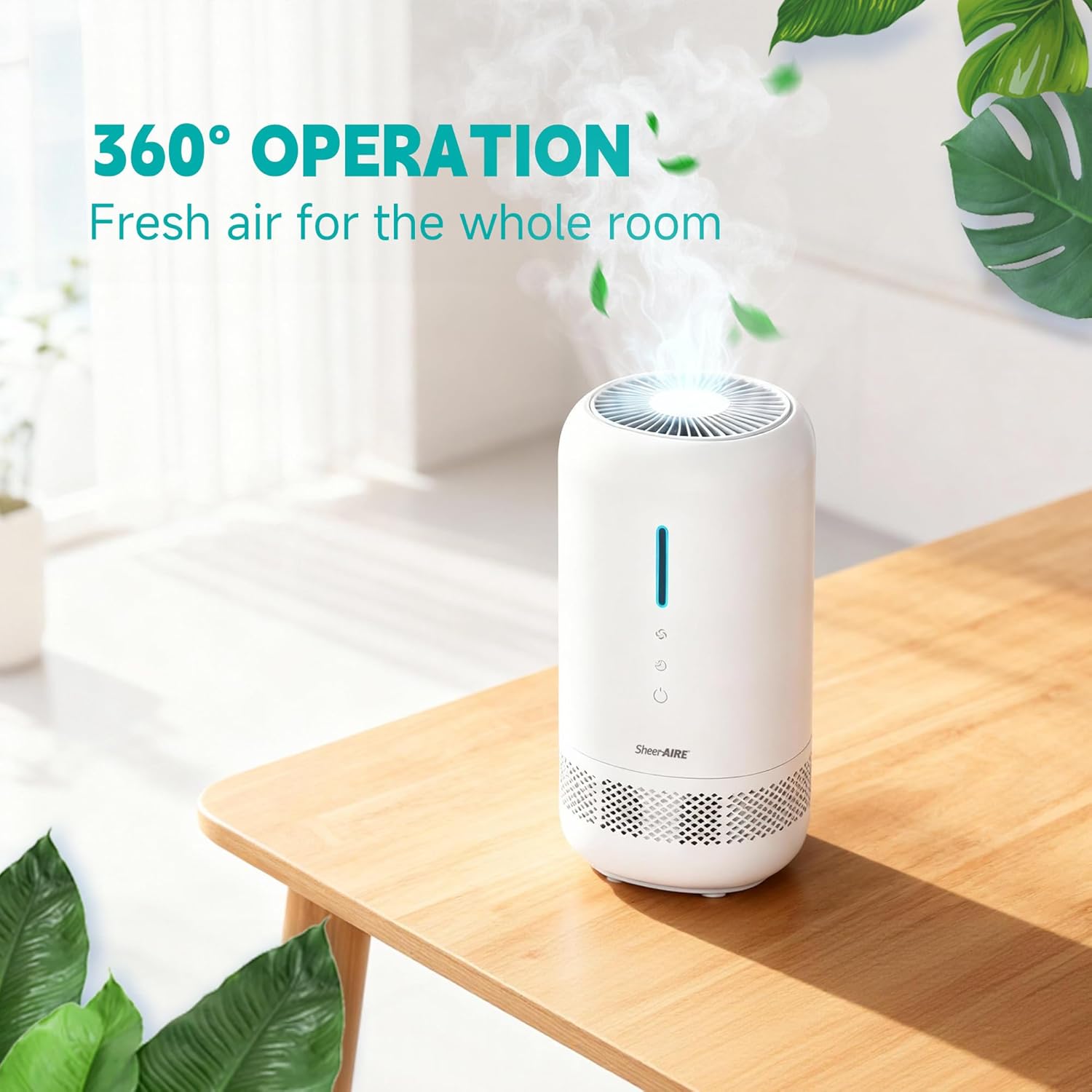 Portable HEPA Car Air Purifier Energy-Saving Mode, One Touch Operation, Lightweight 1.83LBS, Night Light Dimming, 360° Outlet, Suitable for Vehicle Cabins, Studios, Apartments & Cubicles - 2