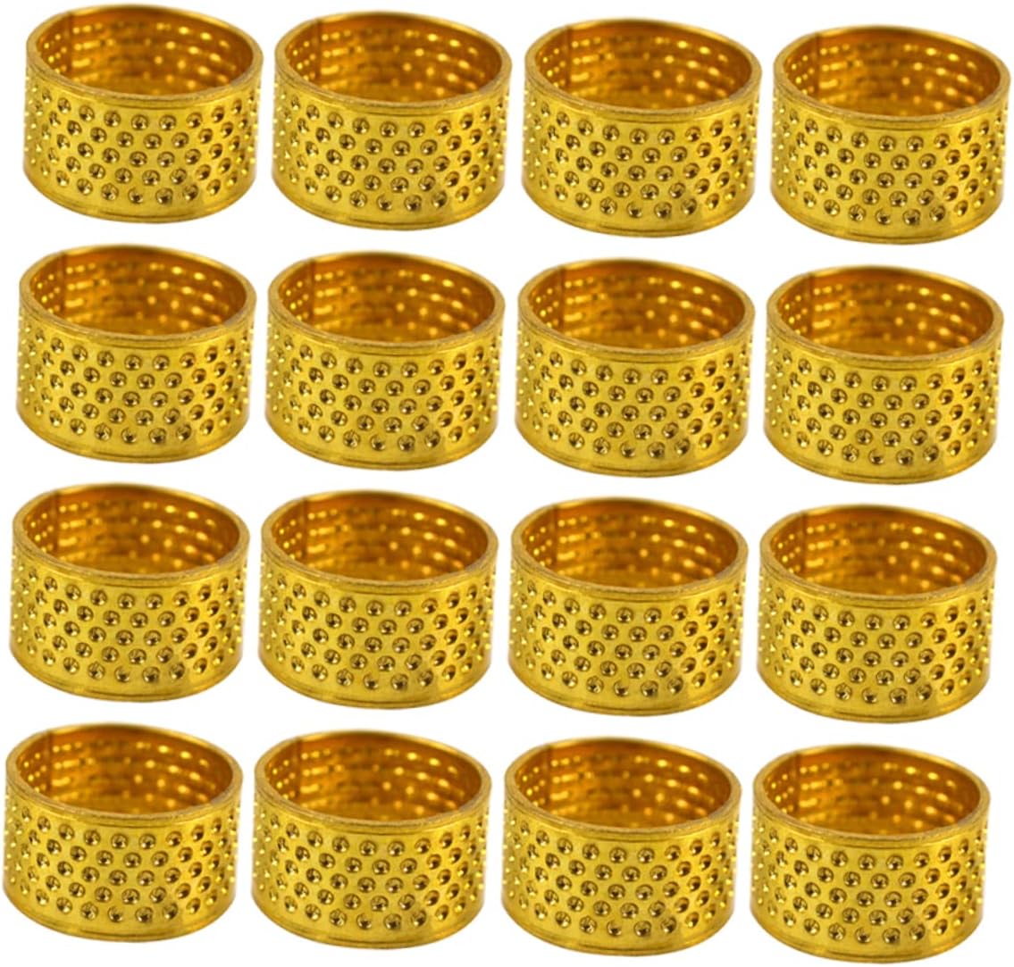 KONTONTY 100pcs Metal Sewing Thimbles Finger Protectors for DIY Crafting Skid Resistant Design Essential Quilting Tools for Beginners and Home Repairs