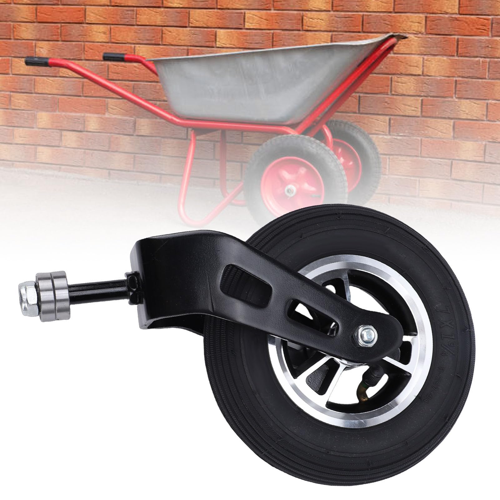 Lenkrollen, Aufblasbares 7-Zoll-Gummirad mit 35 PSI Druck, Hohe Tragfähigkeit, Rutschfestes Design, für Universalwagen und -wagen