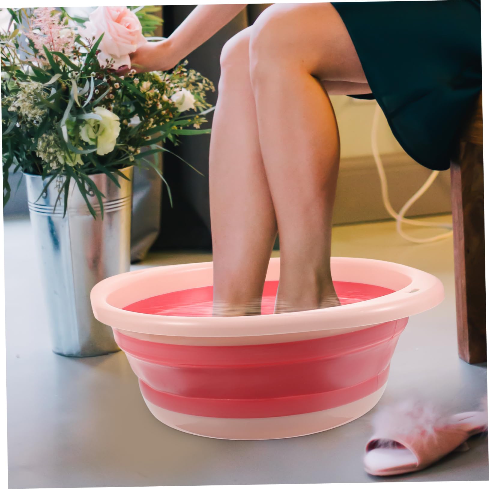 NOLITOY Washing Basin Folding Design Collapsible Bucket Easy Cleaning Material No Space Random