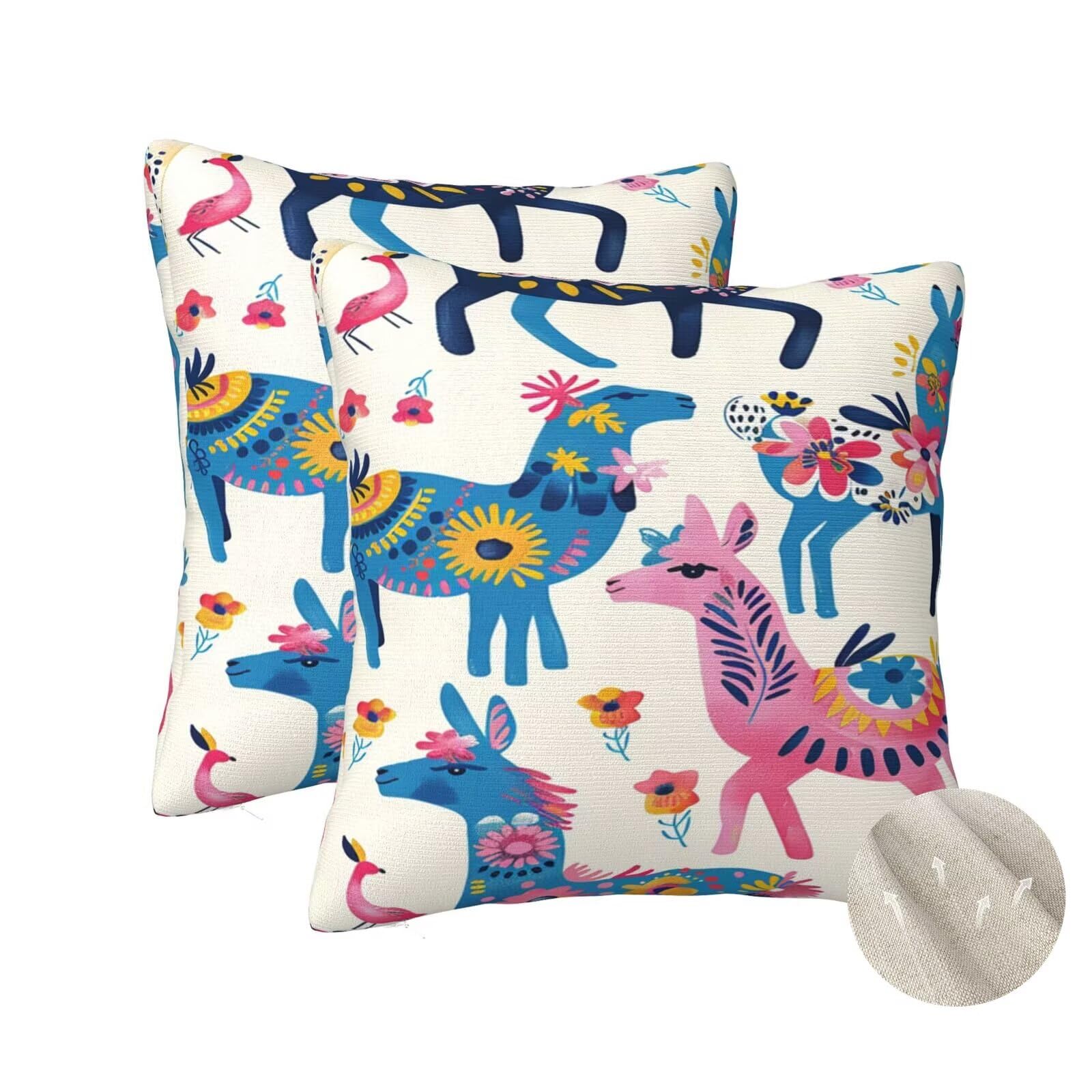 Coussin Decoratif 50x50 cm Taie Oreiller Carré Canapé