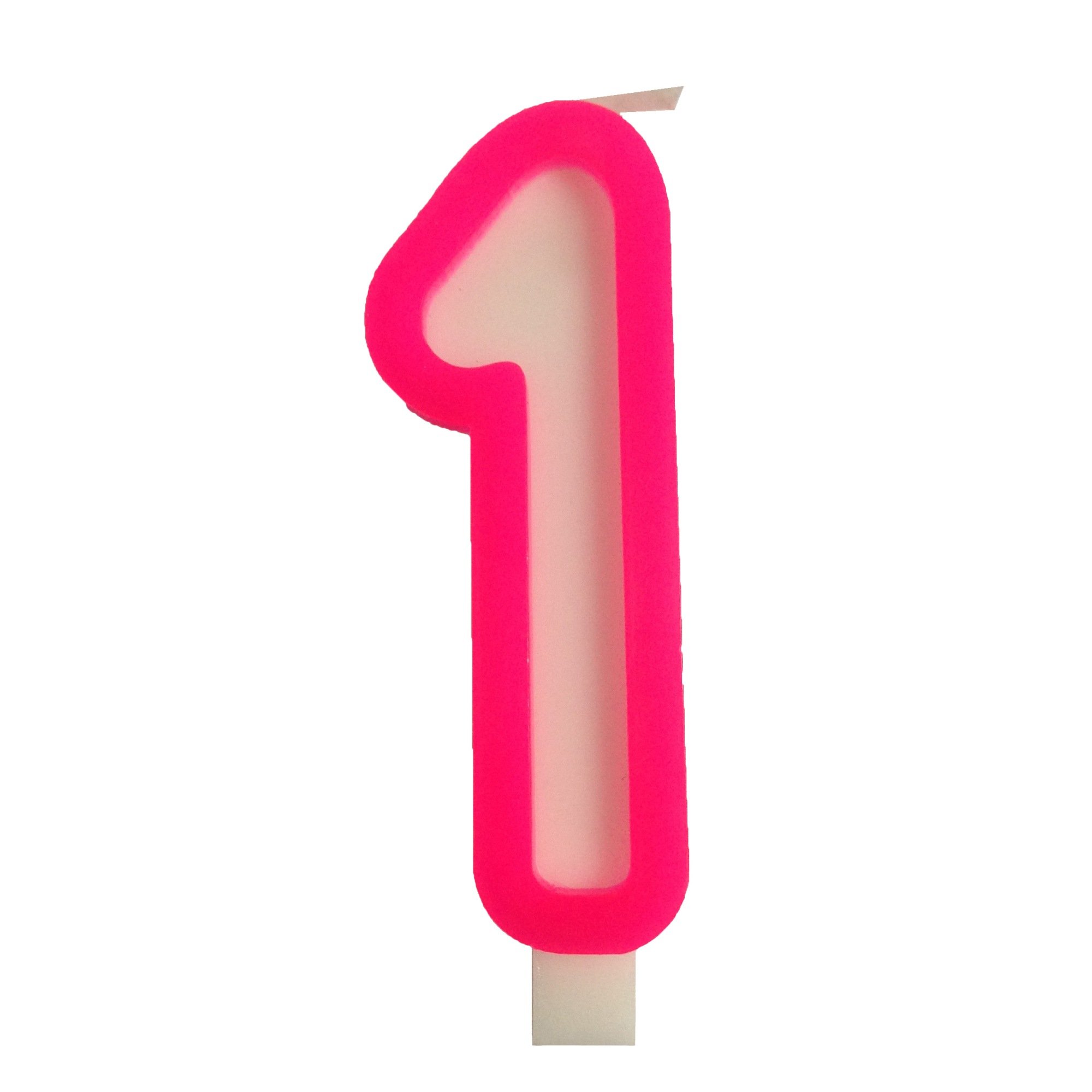 FuncartPink and White Numerical 1 Style Candle for 1st Birthday Decoration/Cake Topper,Cake Decoration,Birthday Decoration