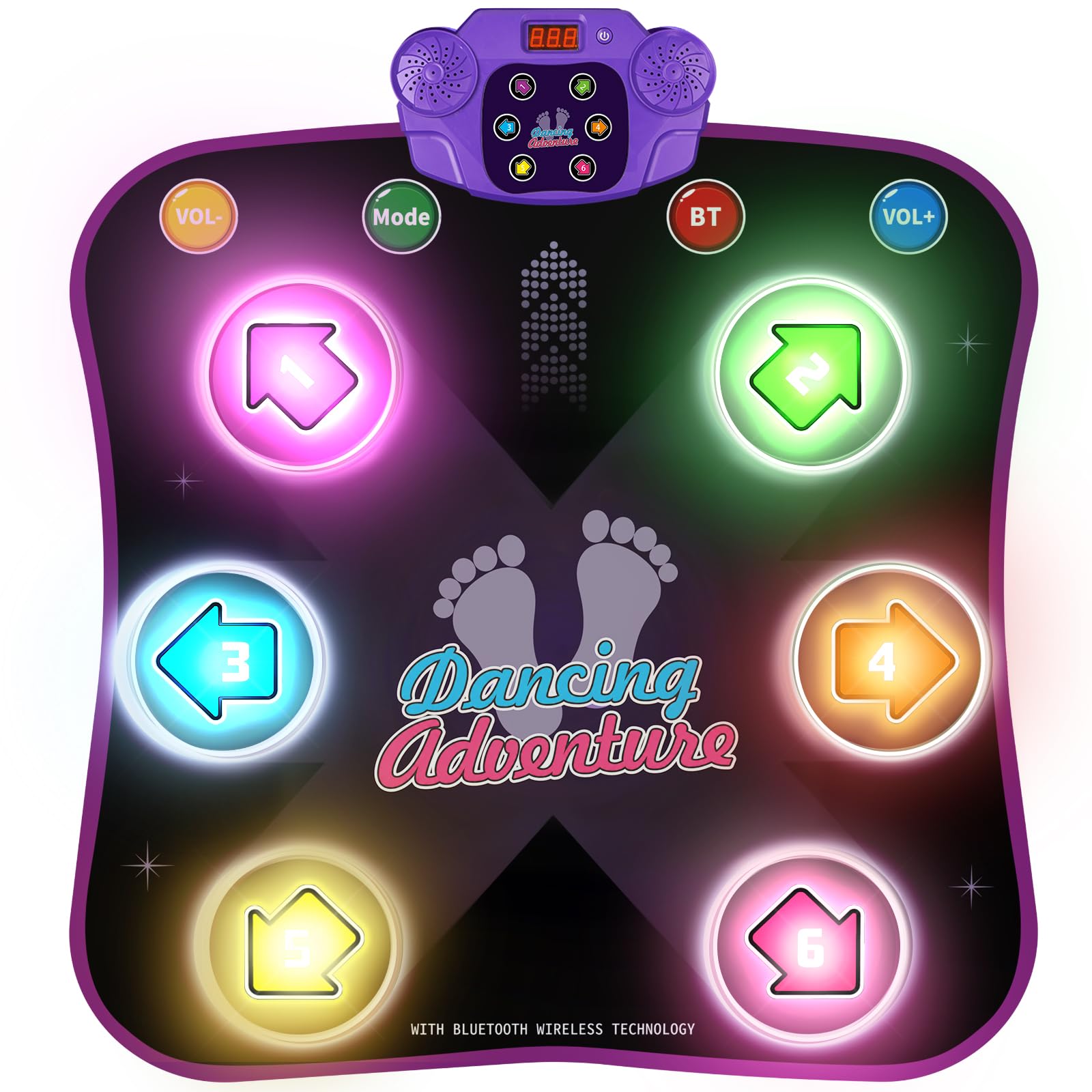Hot Bee Tappetino da Ballo Bambini 3 4 5 6 7 8 9 Anni, Regali Bambini 3-12 Anni, Tappetino da Ballo Musica con Bluetooth, Giocattoli Bambini da 3 4 5 6 7 8 9 Anni