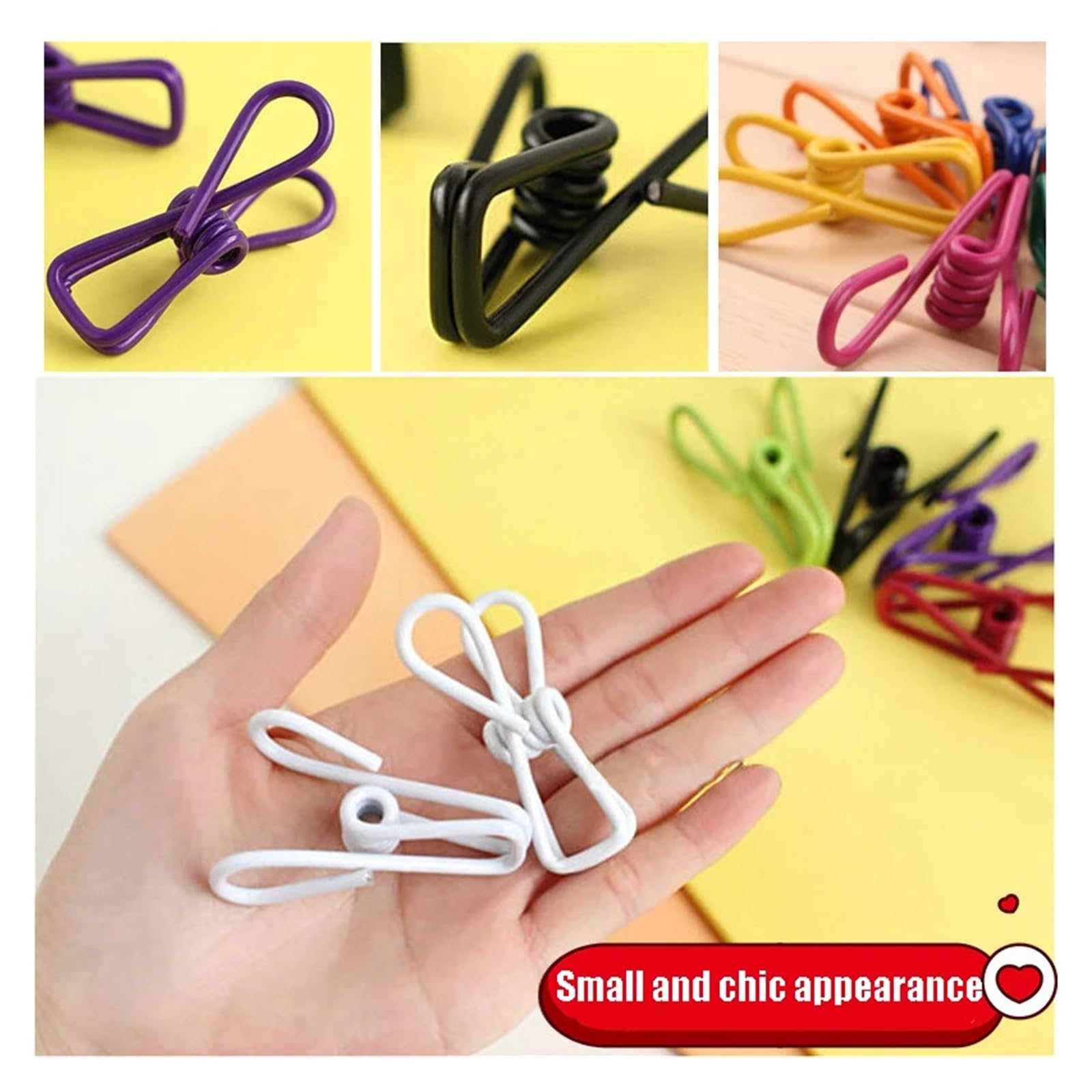 Metall-Wäscheklammern, 100 Stück, farbige Edelstahl-Clips, Wäscheklammern, Socken, zum Aufhängen, Haushalts-Wäscheklammern für Wäscheleine, Befestigung, Handtuch, Socken, Unterwäsche