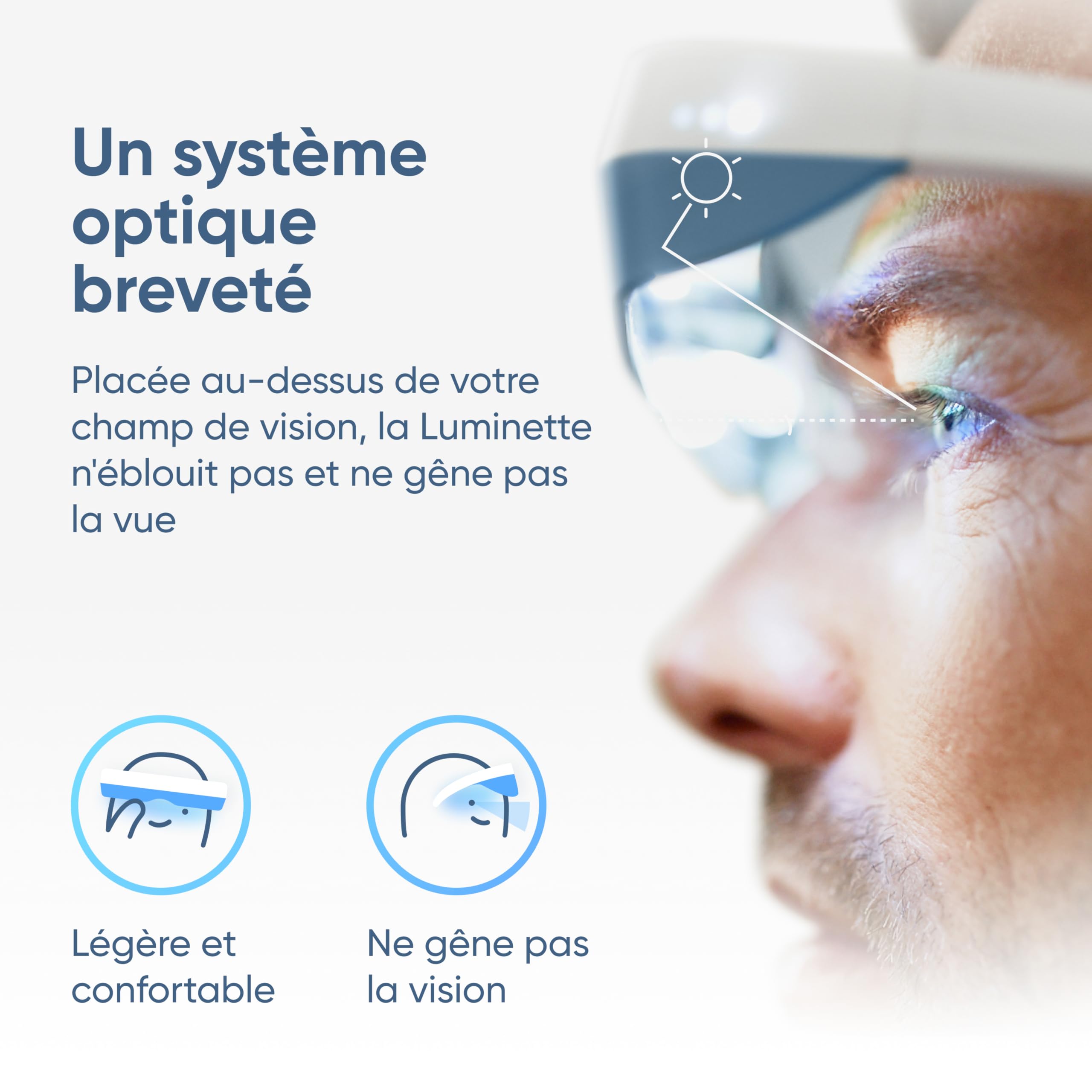 Luminette 3 Lunettes de luminothérapie - Lampe de Luminothérapie Portable pour les Troubles du Sommeil et le Blues Hivernal - Déjà Plus de 300 000 Utilisateurs Satisfaits (Bleue)