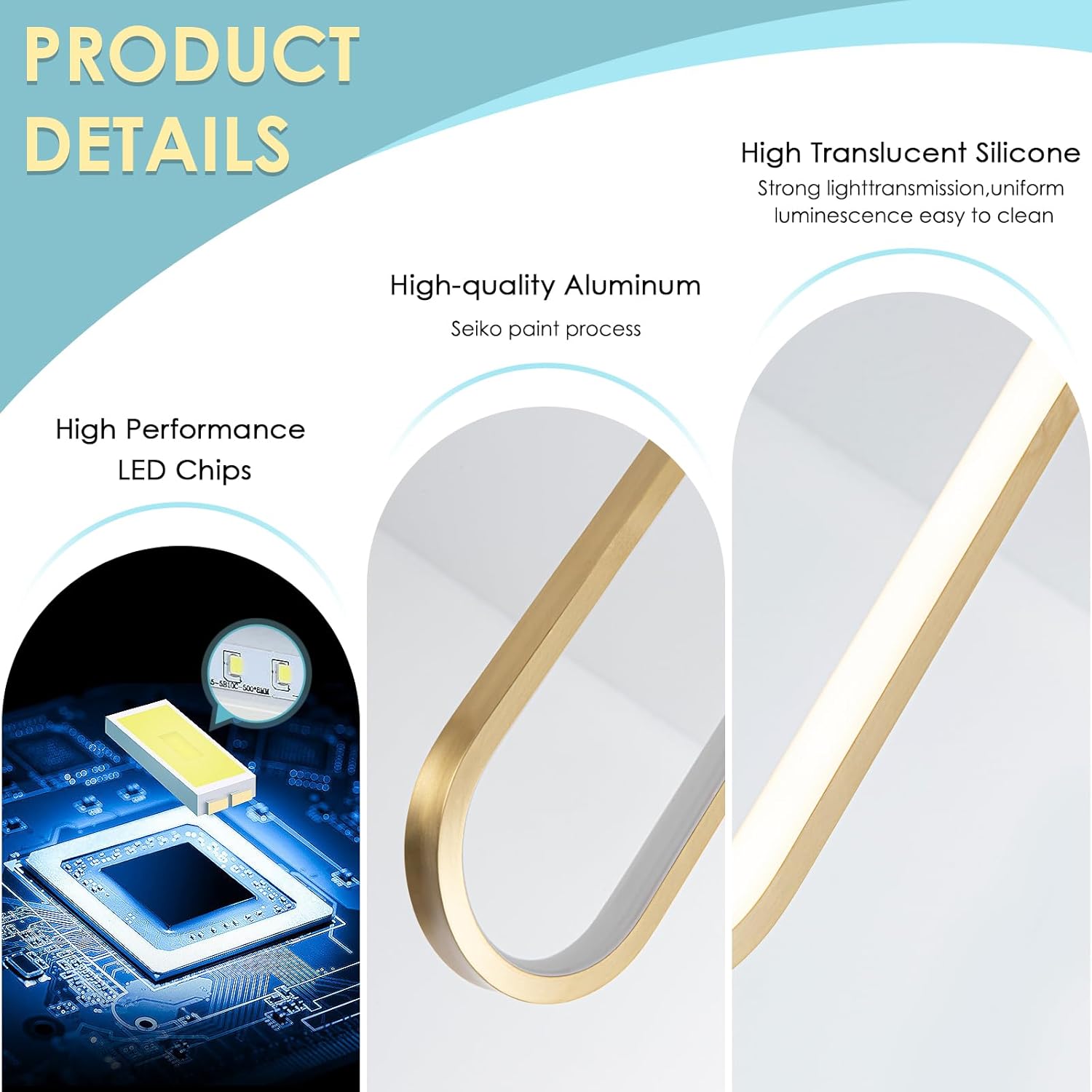 CHYING Gold Modern LED Pendant Light with Remote Control, 2 Ring 24W 3-Color Temp Stepless Dimmable Ceiling Hanging Light for Bedroom Kitchen Island Dining Room Foyer Entryway