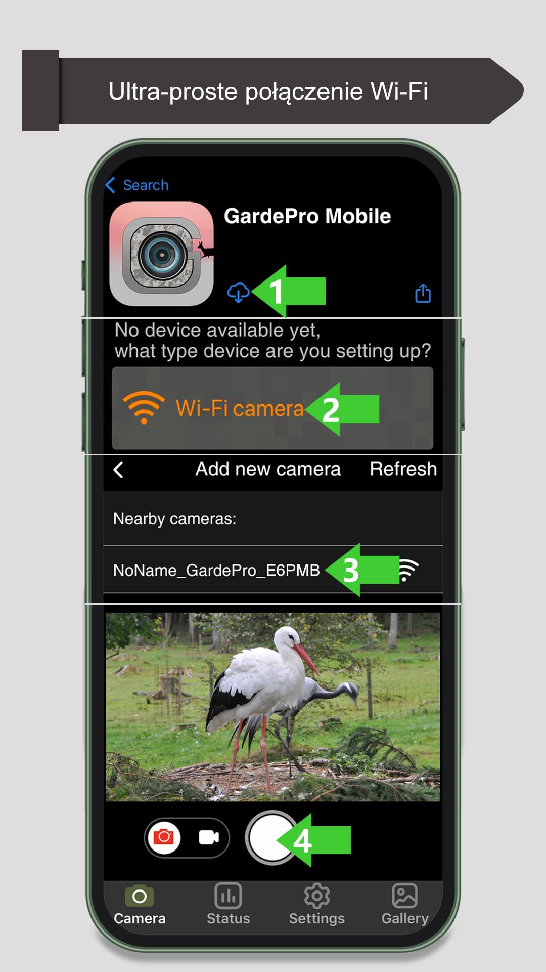 GardePro E6P kamera do obserwacji dzikich zwierząt, Wi-Fi, akumulator 8000 mAh, 64 MP 1296P, kamera do dzikich zwierząt z czujnikiem ruchu, widoczność w nocy, transmisja telefonu komórkowego