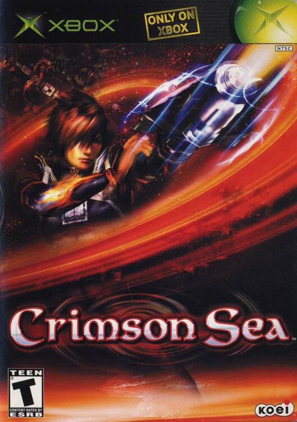 Back cover of the Crimson Sea Xbox game case, showing gameplay screenshots and feature highlights.