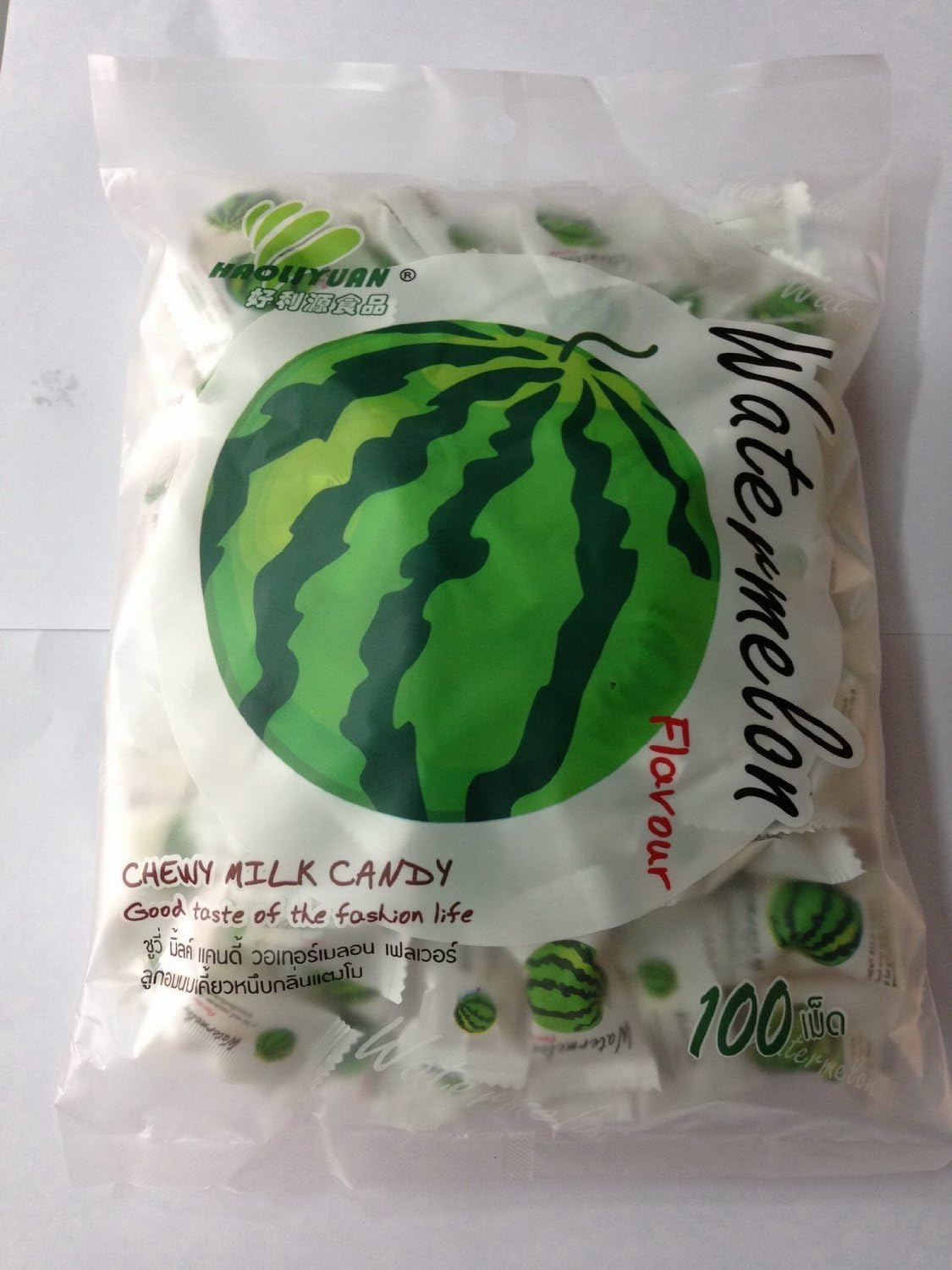 Chewy Milk Candy Watermelon Tropical Flavor 100 Psc, 380 G