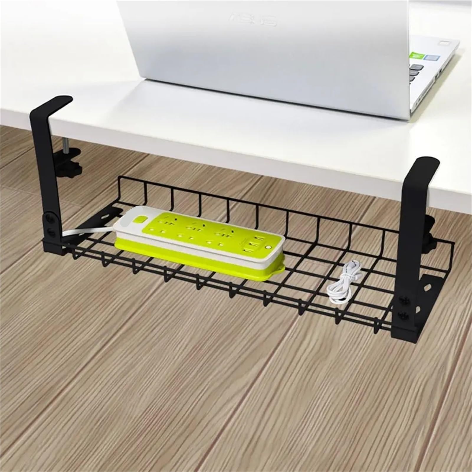 Korytko kablowe pod biurkiem Korytko kablowe pod biurkiem Stalowy, zdejmowany organizer na przewody Wielokolorowy, 350-750 mm(1pcs Black 500mm)