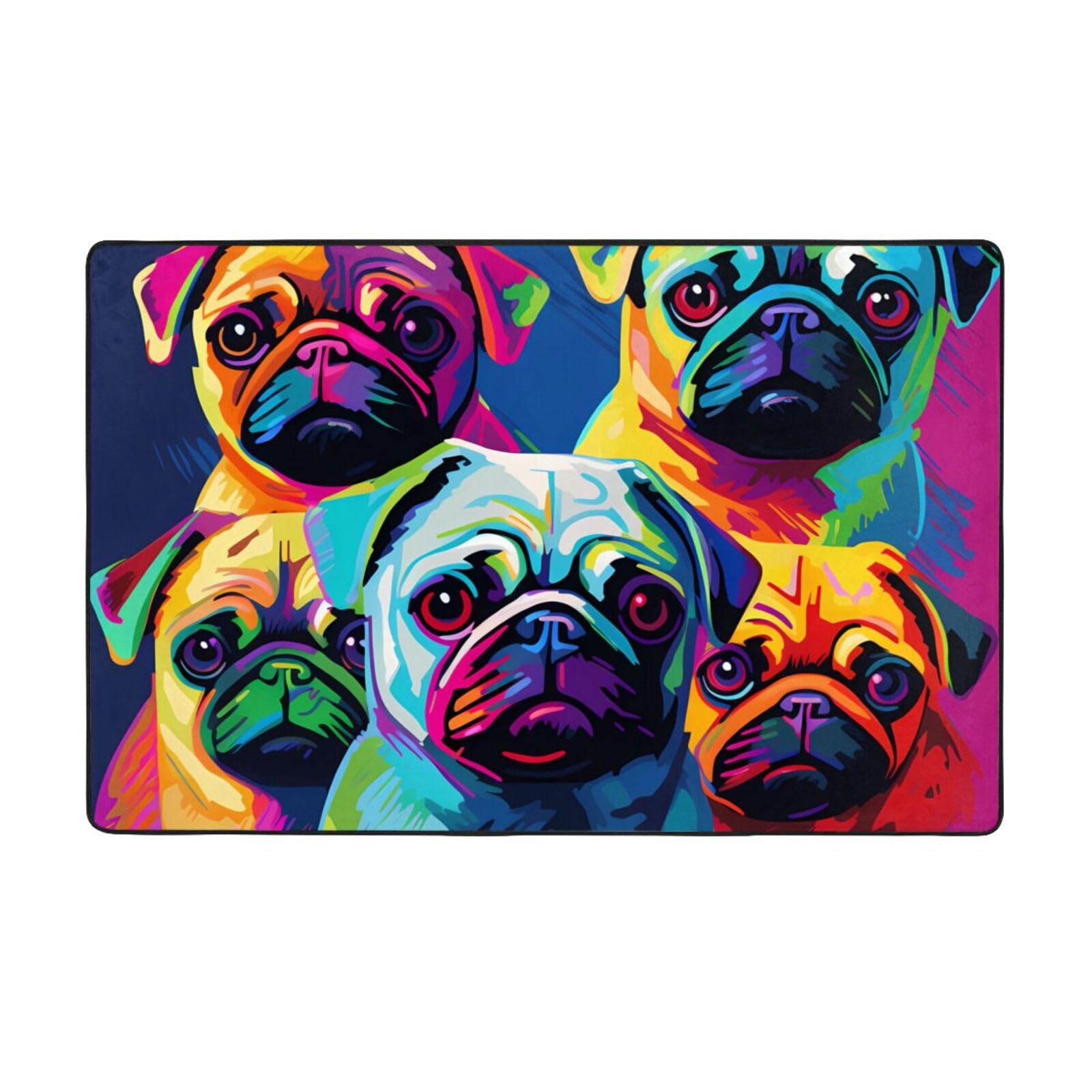 Tapis flanelle carlins Pop Art grand tapis antidérapant salon et bureau déco