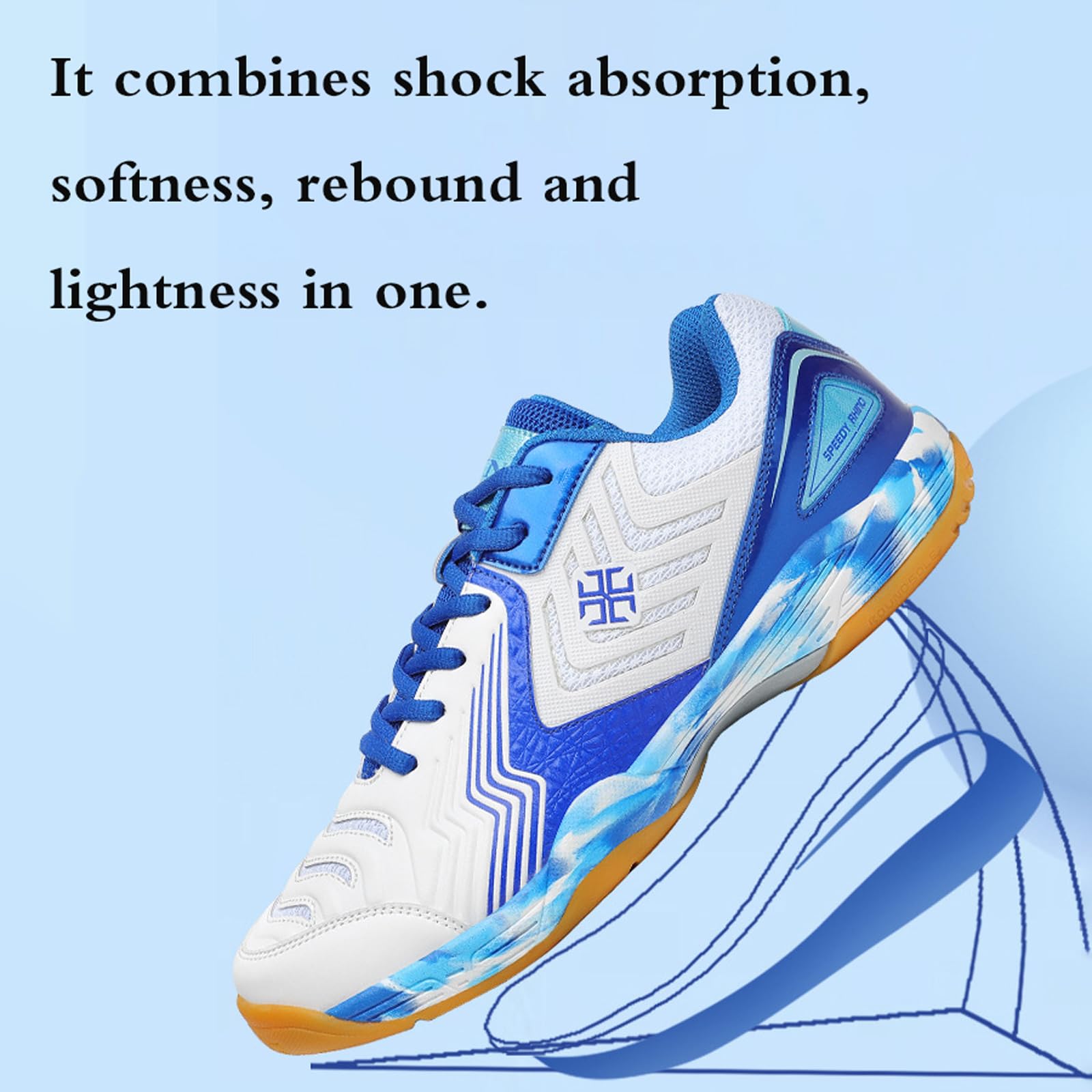 Chaussure de Badminton,Chaussures Tennis Table D'IntéRieur,Chaussure Badminton Homme,Chaussure de Squash,légères et Respirantes,pour Badminton,Tennis De Table,Squash