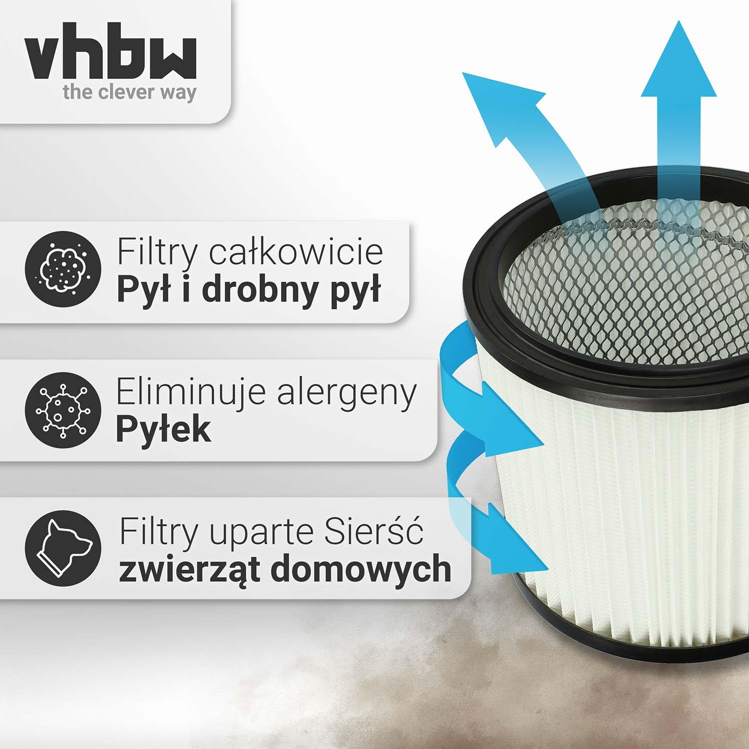 vhbw 10 x filtr okrągły pasujący do Rowenta Allround NT RU-30.1, RU-100, RU-101, RU-105 filtr centralny odkurzacz uniwersalny