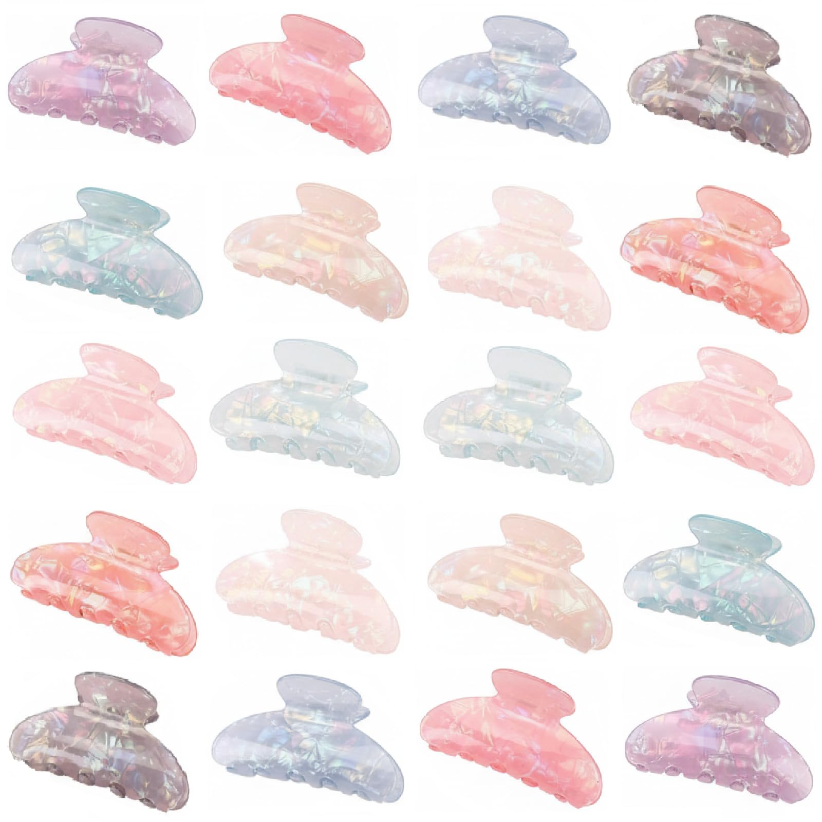 Knitgrip 20 fermagli per capelli da donna, in acrilico, per capelli sottili, antiscivolo, per capelli, grandi artigli, accessori per capelli, alla moda, per donne e ragazze (sirena, 10 colori)