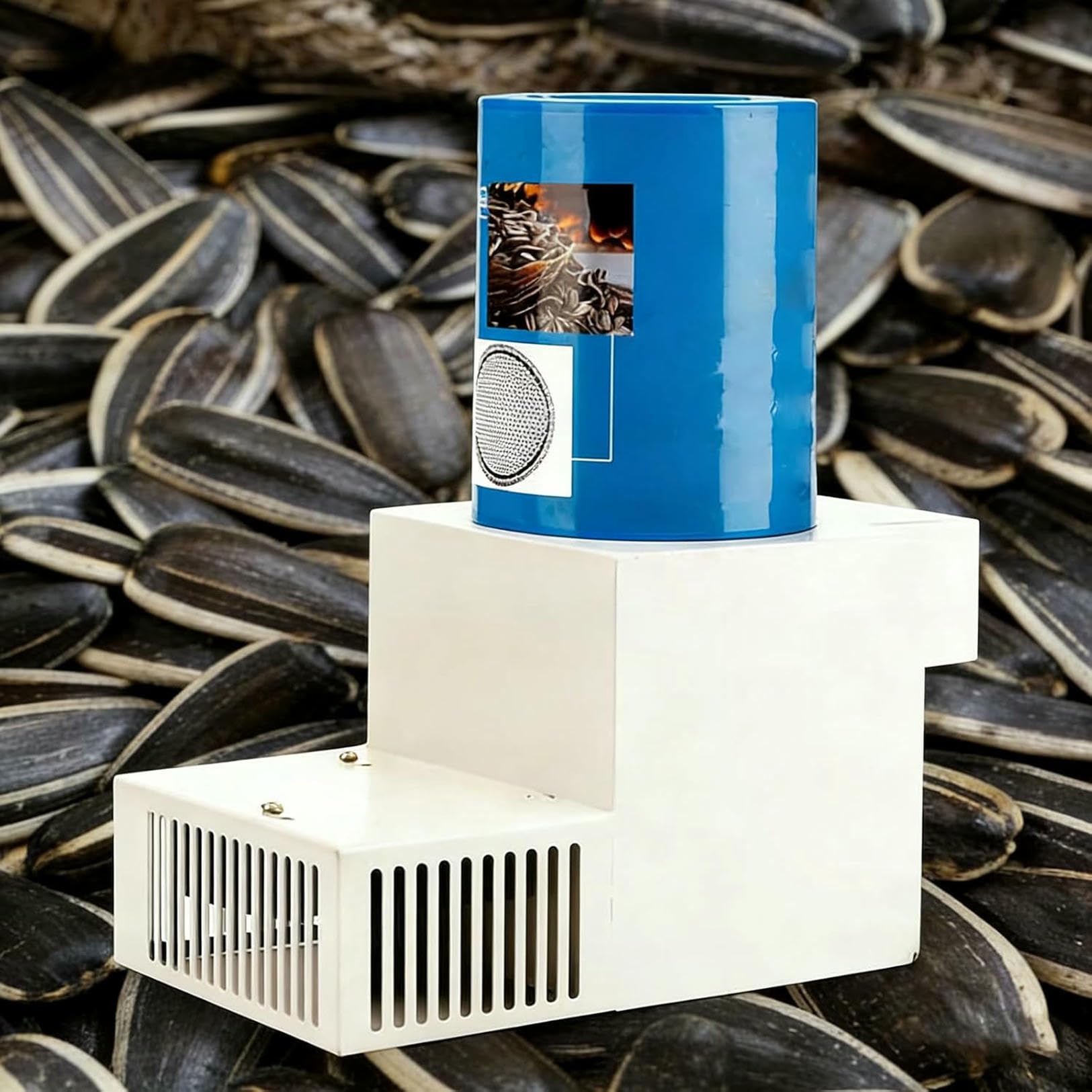 Macchina automatica per semi di girasole con soffiatore e schermo, tensione regolabile, sgusciatura in lotti, per uso domestico o in negozio