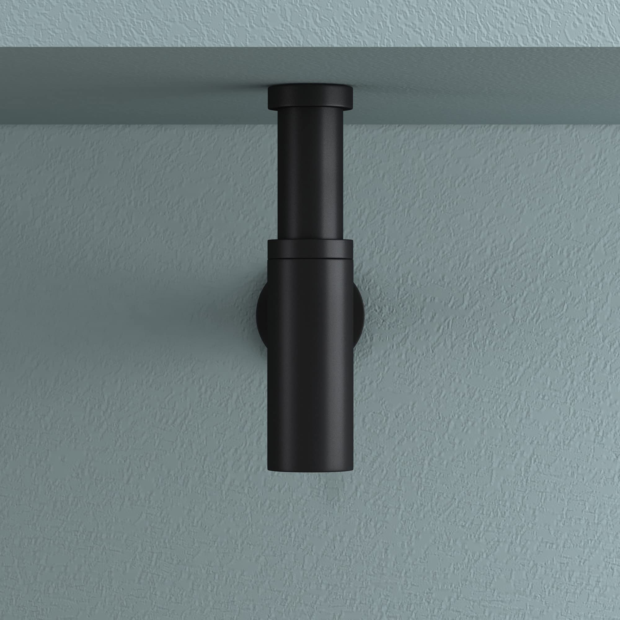 doporro Siphon pour Lavabo et Vasque en Laiton Anti-Odeur Noir Mat