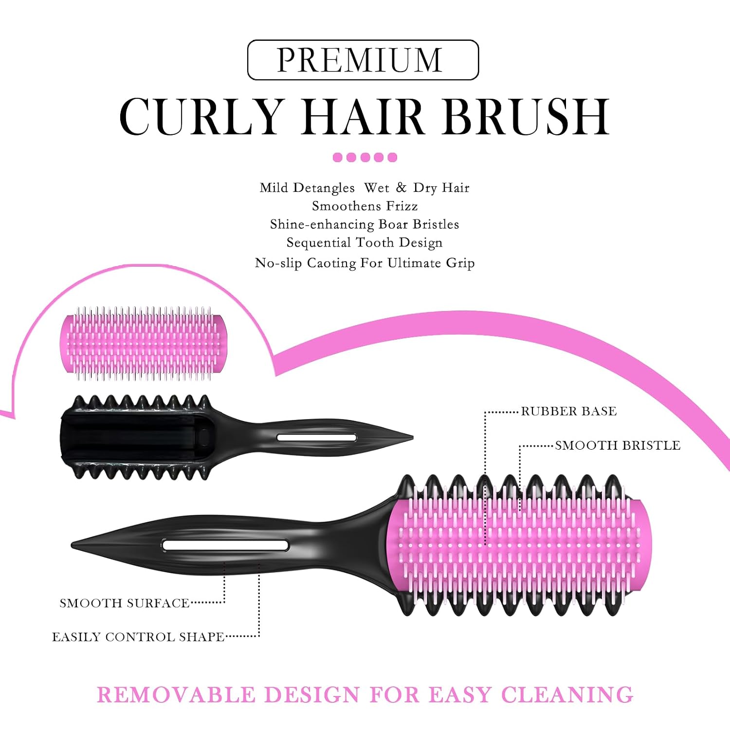 3 Pack Curl Defining and Detangling Brushes，Detangling and Styling Tool