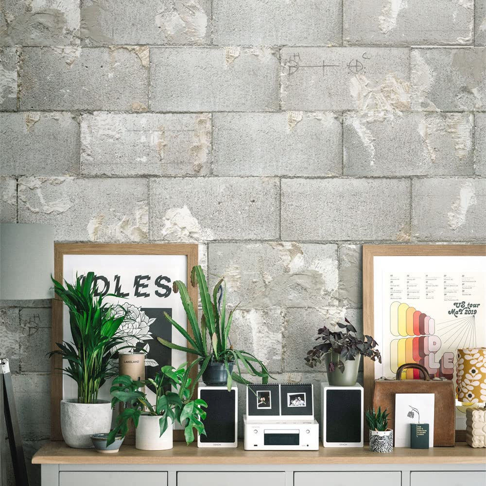 Amazon | 壁紙屋本舗 はがせる 壁紙 クロス のり付き コンクリート