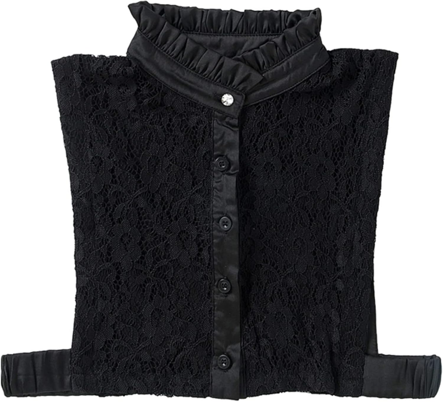 つけ襟 付け襟 レディース 秋の偽の首輪ショール外ネックウェアー女性のニットのシャツの襟の女性 ファッション小物 (色 : Blac