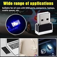 Vista 6 de Augeny 4 lámparas LED USB para el interior del automóvil, luz nocturna de decoración USB enchufable, kit de iluminación ambiental portátil