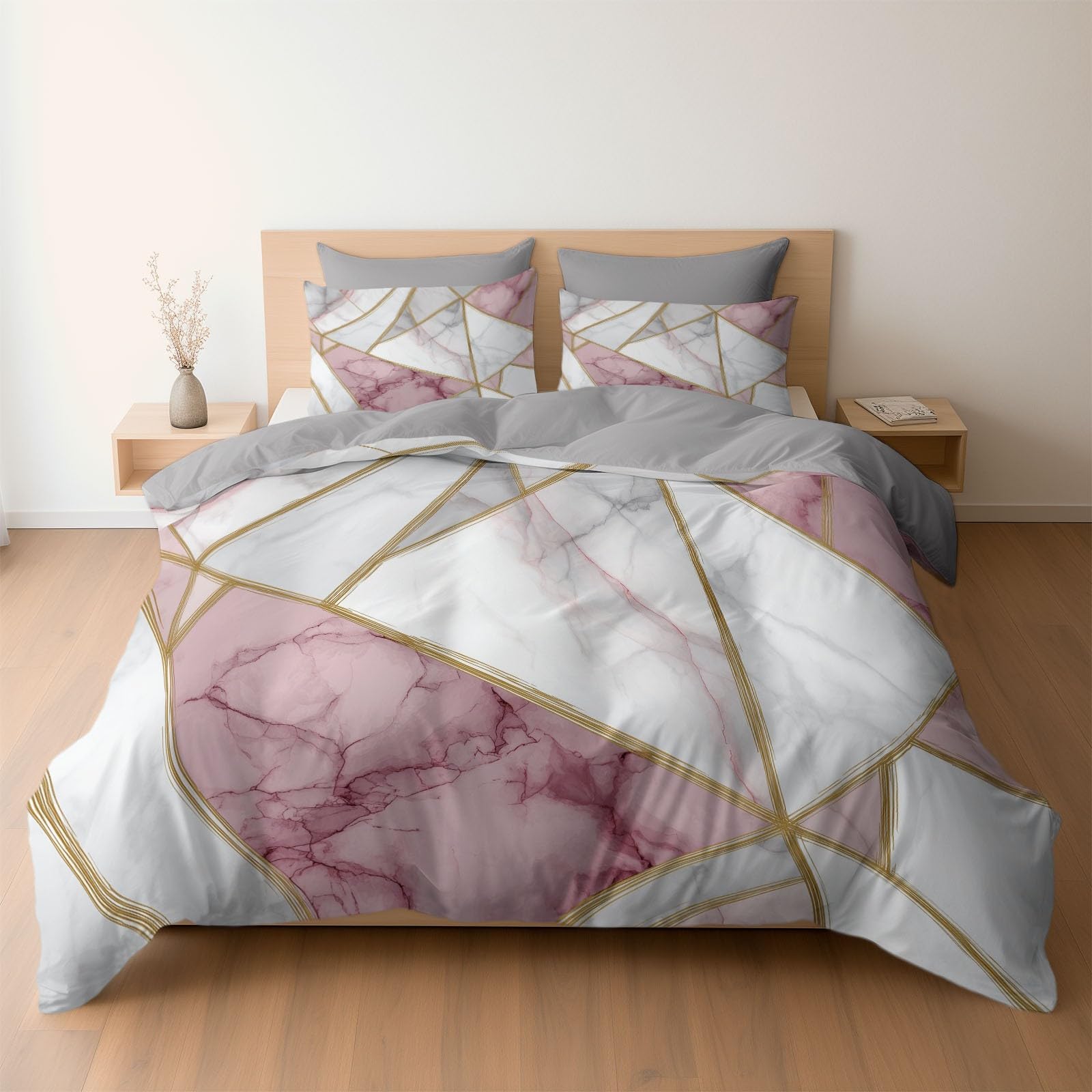 Parure de Lit 240x260 cm en Marbre Dégradé pour une Chambre Moderne
