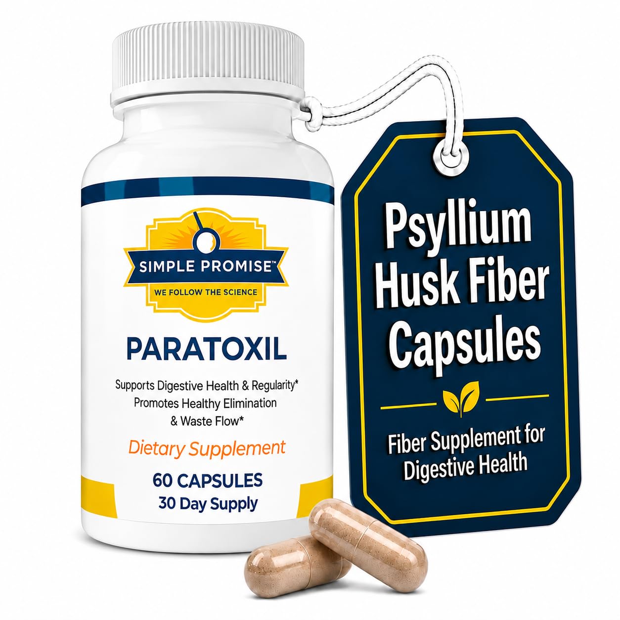 Paratoxil - Psyllium Husk Fiber Capsules for Gut Cleanse - Black Walnut