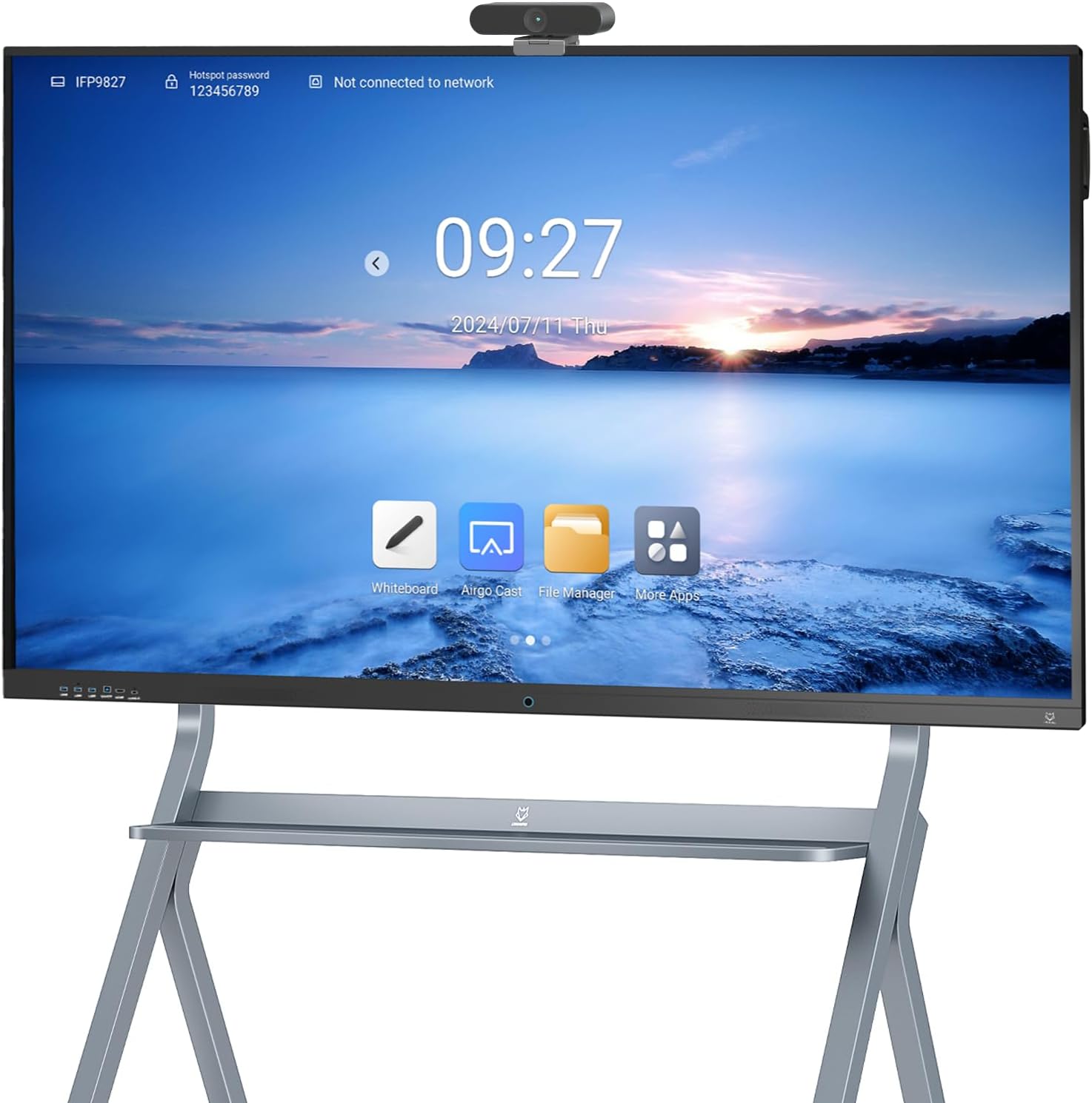 65in Interactive Whiteboard, 4K Touch Screen Smart Board for Classroom, Office, All-in-One Electronic Digital Whiteboard, Open App Ecosystem for Remote Meeting (Board+Wall Mount+AI Camera)
