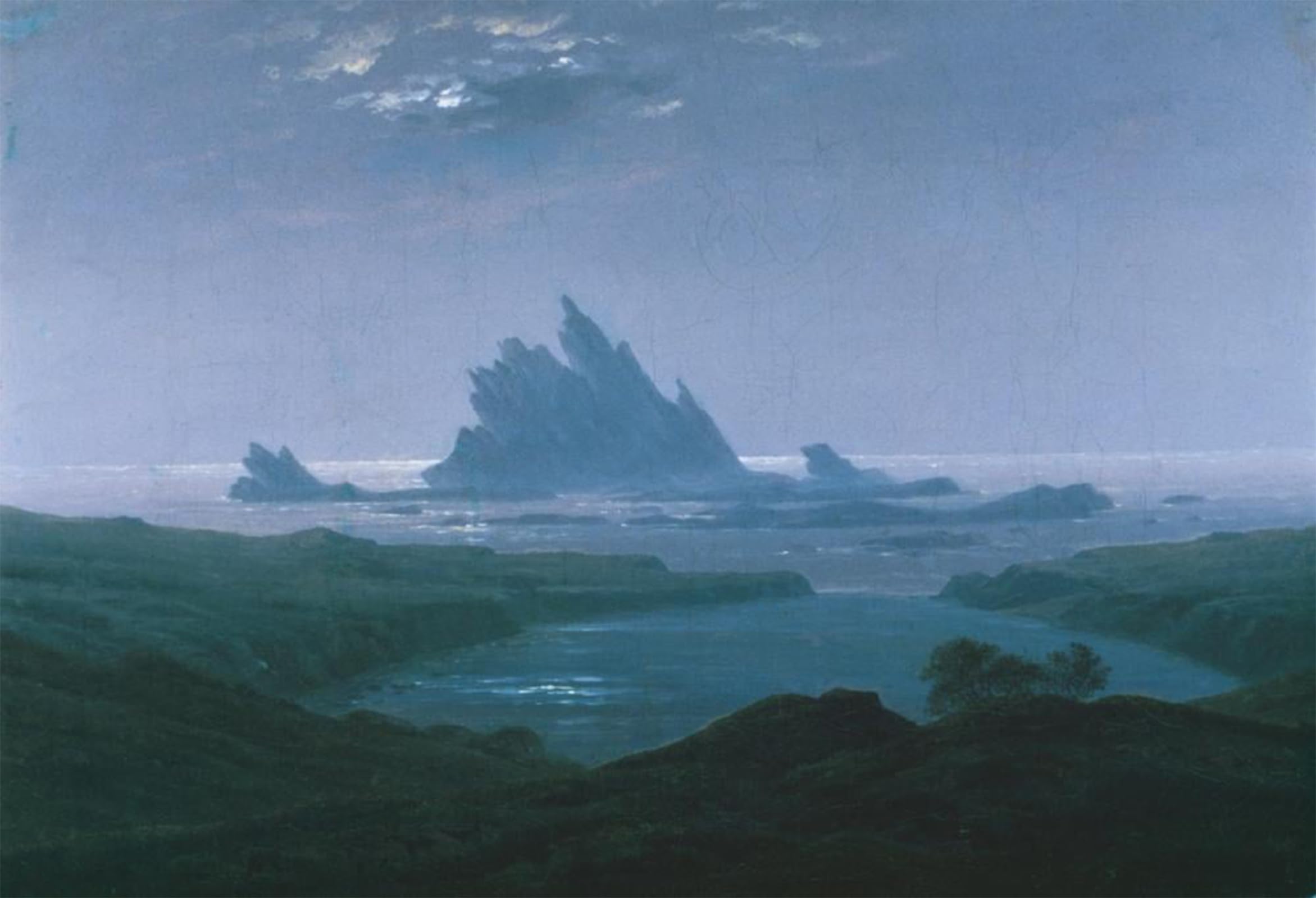 POSTERIIk Famous Print Pop Art Wall Art Graffiti Rocky reef on the sea beach by Caspar David Friedrich Art Prints for Home Decor 60x90cm