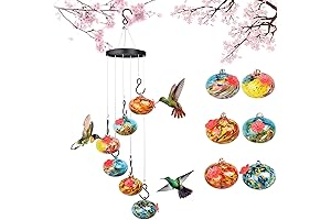 Wind Chime Hummingbird Feeder 6 Feeding Stations