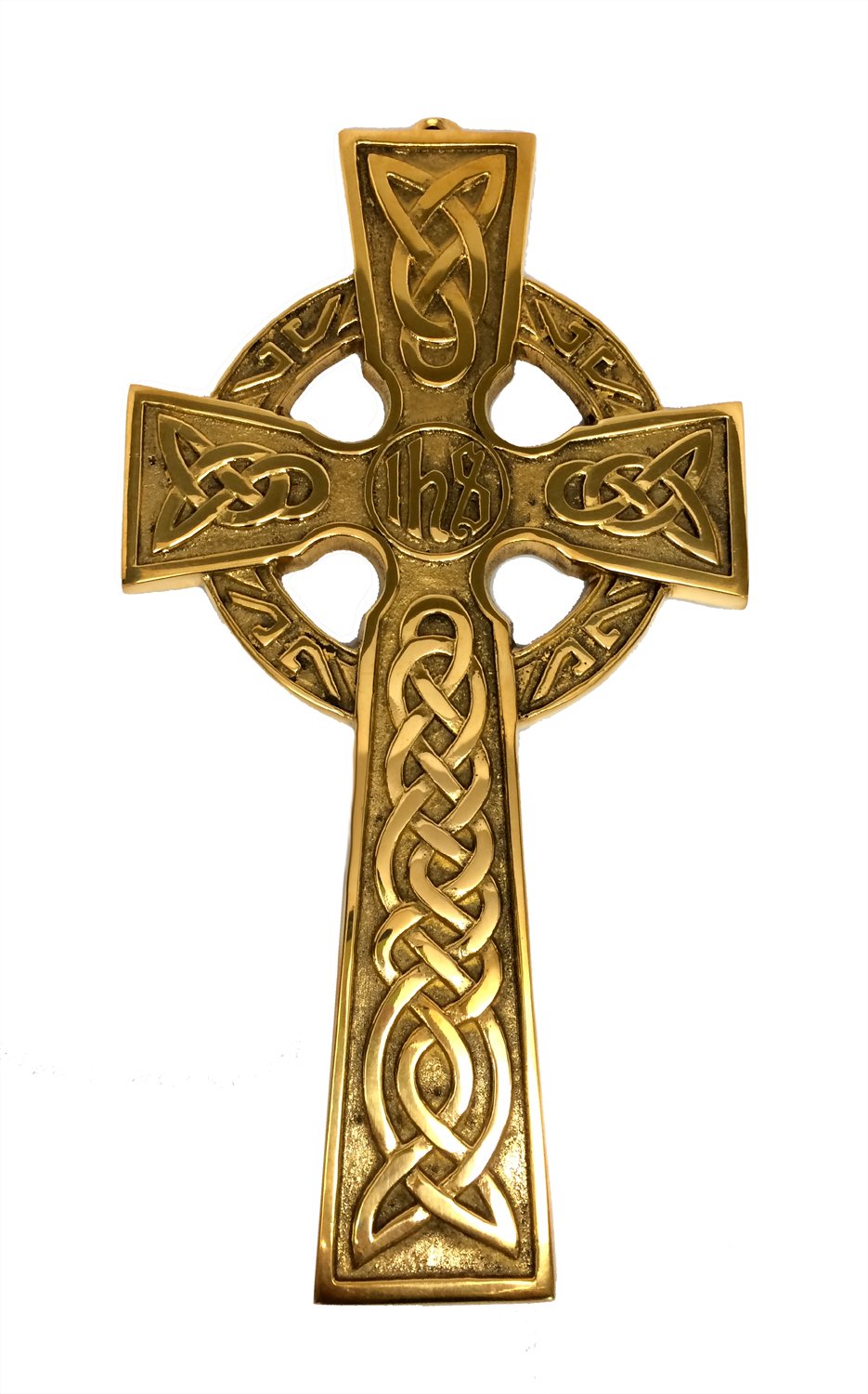 Biddy Murphy Celtic Cross Wall Hanging Solid Brass 10 ½ Inches Tall by 5 ¾ Inches Wide Ready to Hang Irish Gift Housewarming Wedding