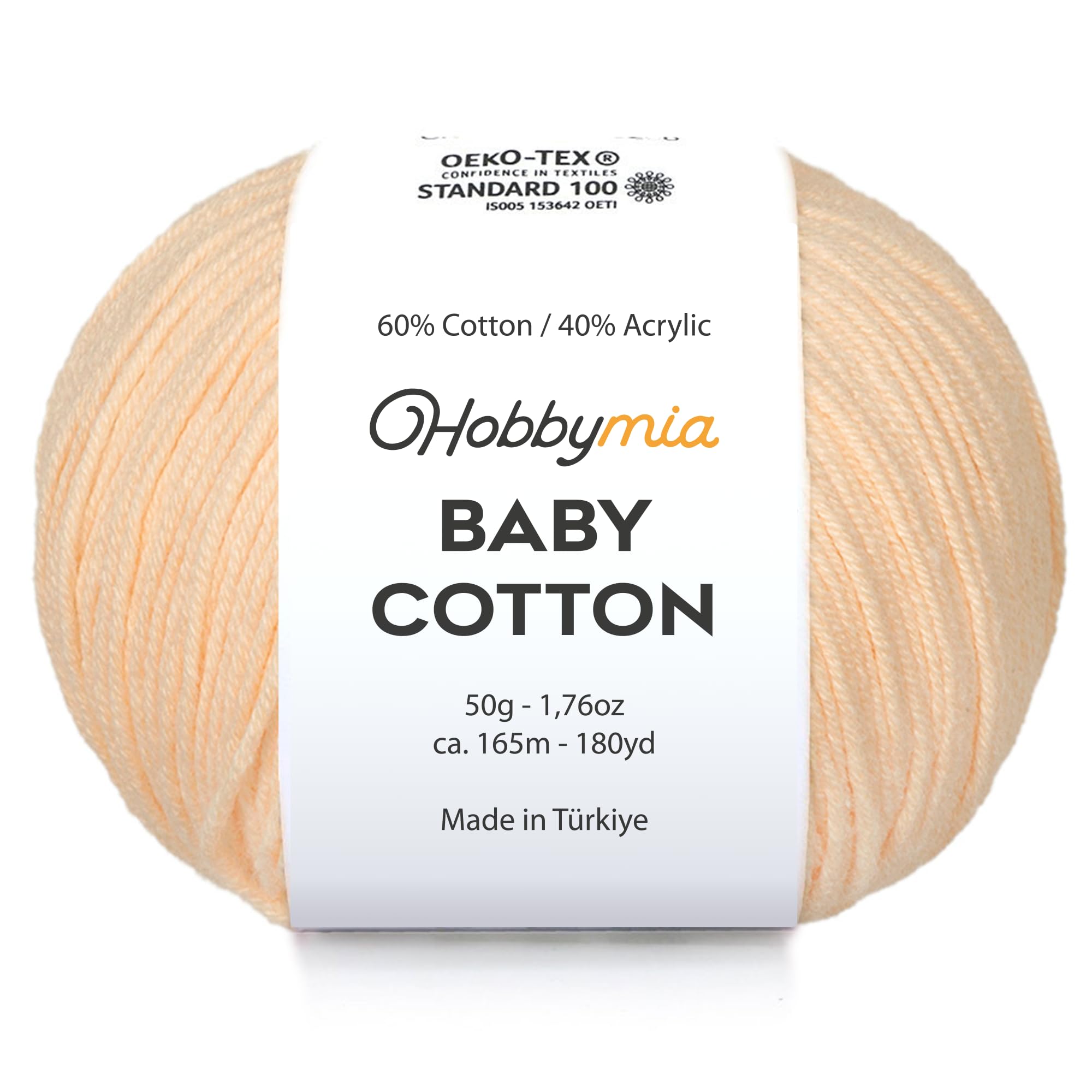 Baby Cotton Blend Yarn – Soft Sport Weight Yarn for Crochet & Amigurumi - 50g/180yds - 60% Cotton 40% Acrylic - Ideal for Baby & Knitting Proj.(Neon Green, 1 Ball) — view 28