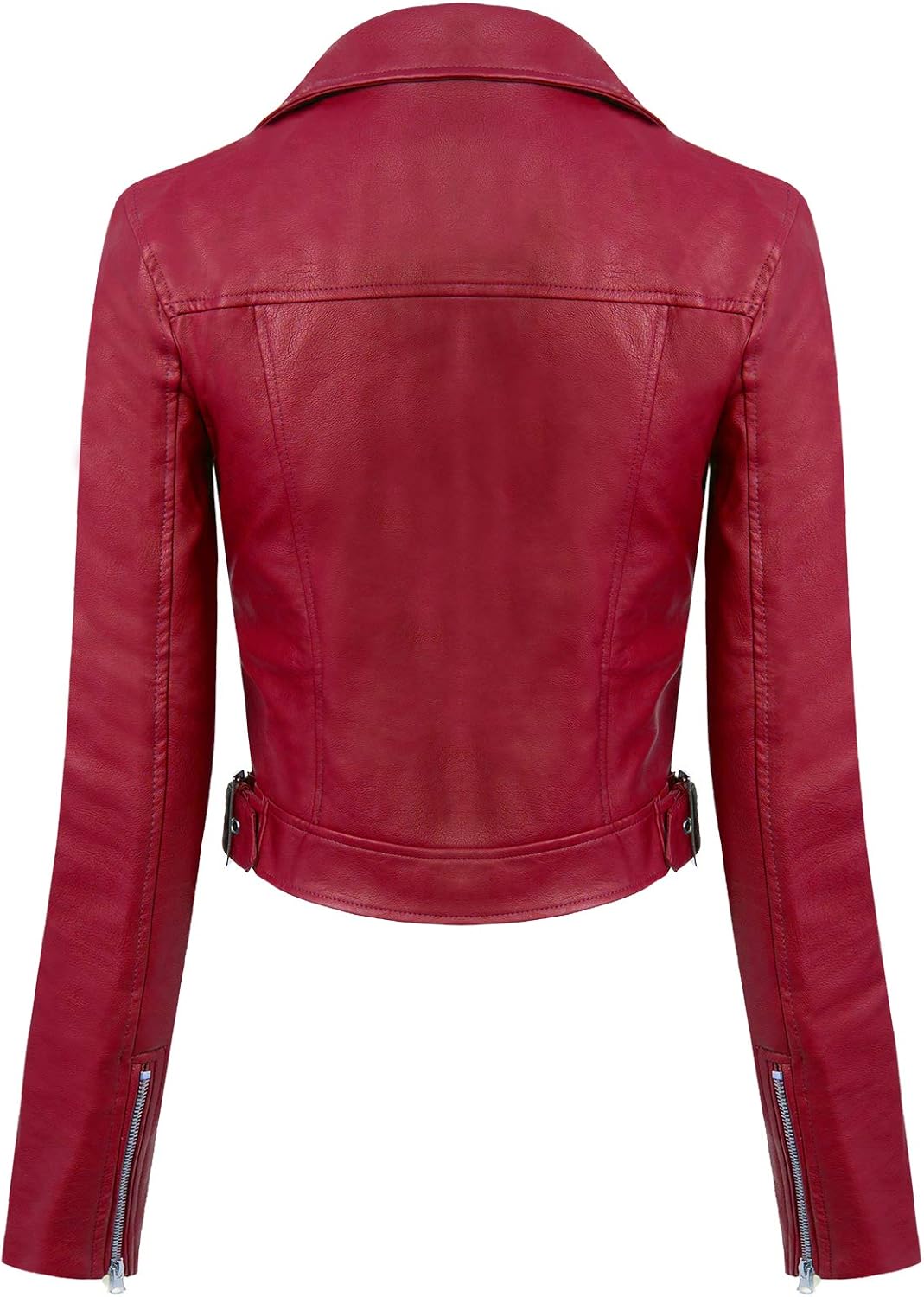 Design by Olivia Women's Long Sleeve Zipper Closure Moto Biker Faux Leather Jacket
