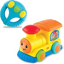 Winfun R/C Light 'N Sounds Train for Toddlers 12+ Months, Remote Control Train Set with Steering Wheel, Lights Sounds & Melodies, Interactive Educational Toy Train, Batteries Included