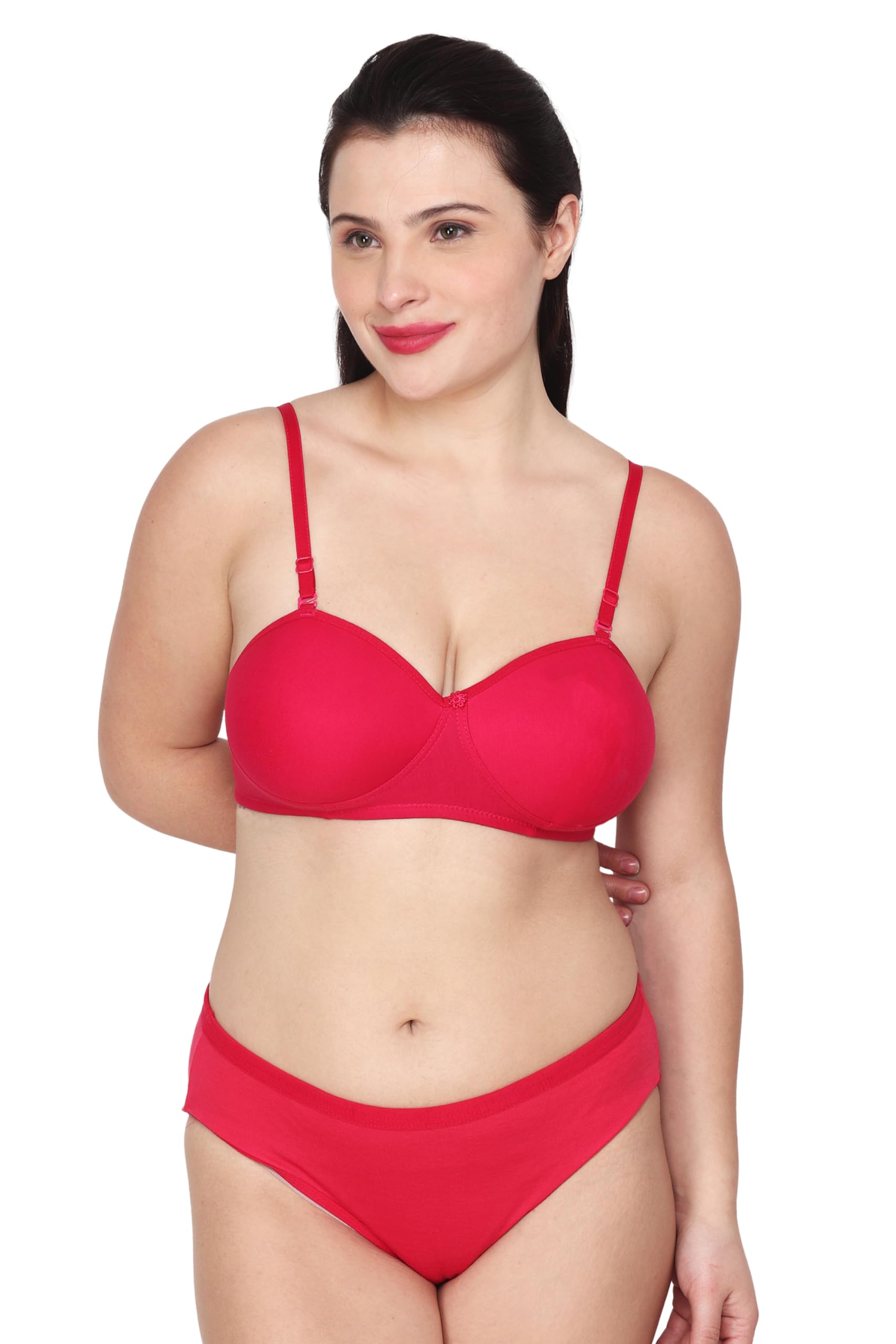 hilorill Women Cotton 2 Piece Bra and Panties Lingerie Set for Honeymoon | Anniversary | Everyday Bra Panty-picture-54