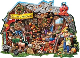Bits and Pieces - Fall Harvest Barn Shaped 750 Piece Jigsaw Puzzles for Adults - Each Puzzle Measures 20
