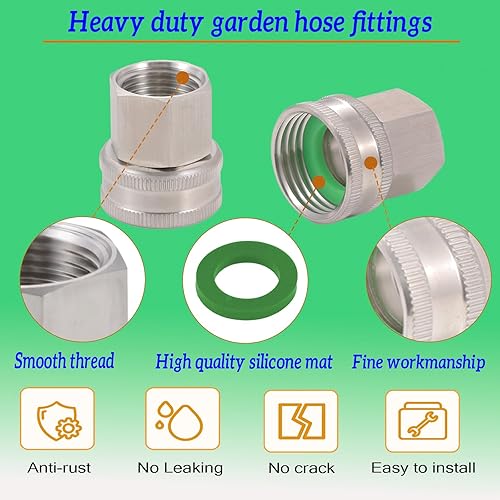 Miniatura 10 de SNUTUYA 34 "GHT macho x 12" NPT conector hembra (acero inoxidable 304), tubo de latón a conexión de conector de manguera de jardín, adaptador de