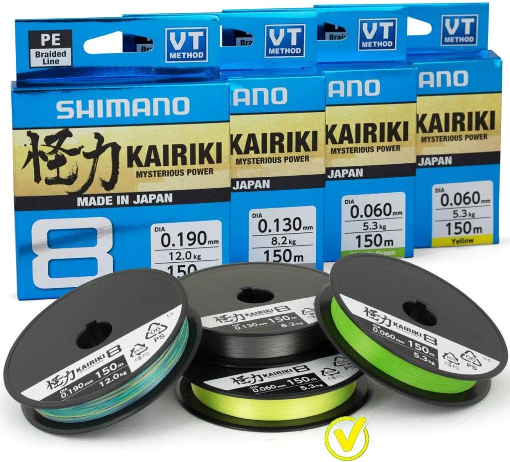 Shimano Kairiki 8, 300 Meter, Yellow, Braided Fishing Line, 59WPLA68R3