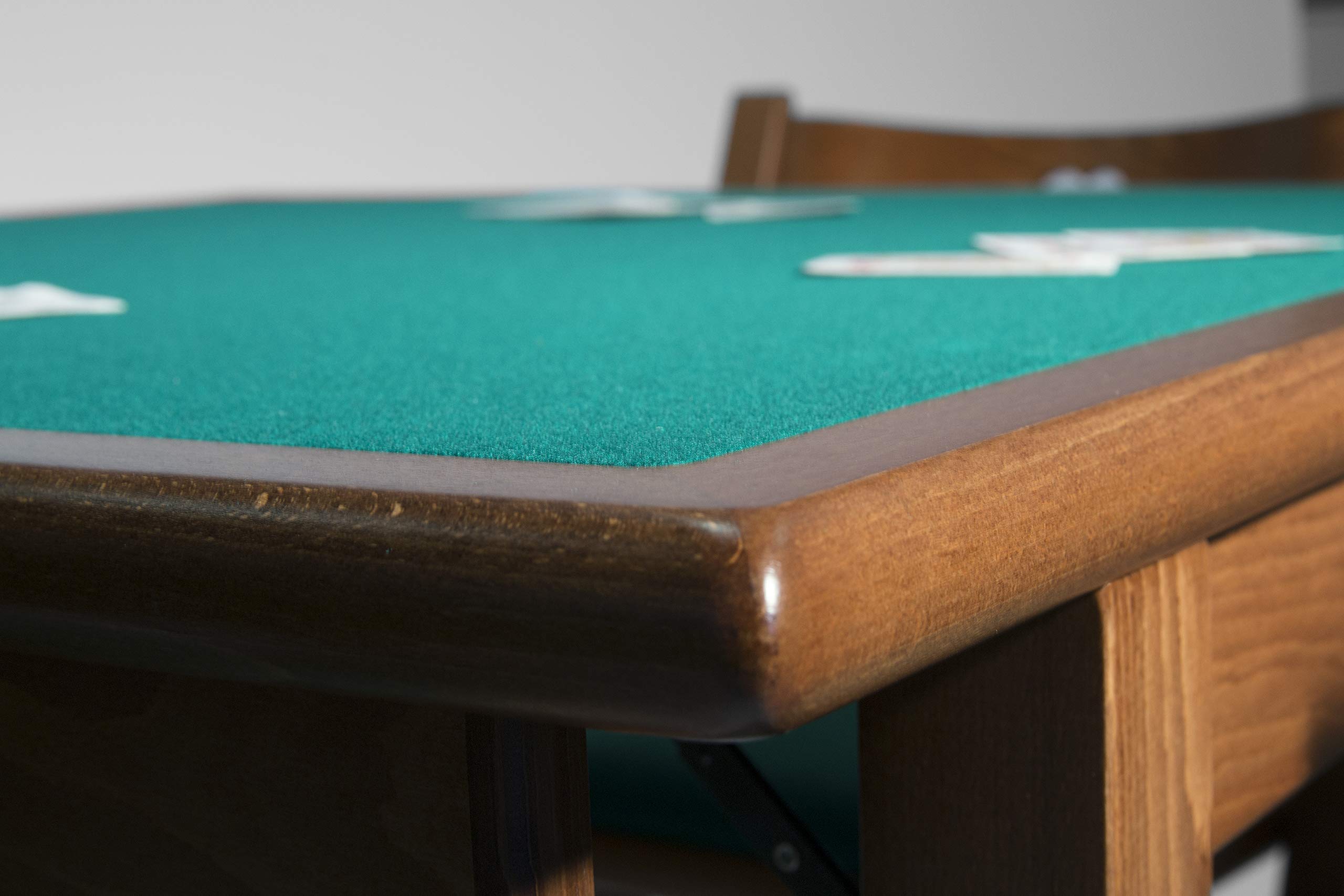 Mesa de Juego Poker Karn – Mesa Cuadrada 90x90 cm Plegable en Haya Maciza con Paño Verde – Mesa de Cartas Ahorraespacio