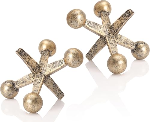 Miniatura 8 de Retro Jack Knick Knacks Decor de Acento Metálico Plateado Set de 2 Pequeños Objetos Decorativos Antiguos para Estantería de Hogar Dormitorio Oficina