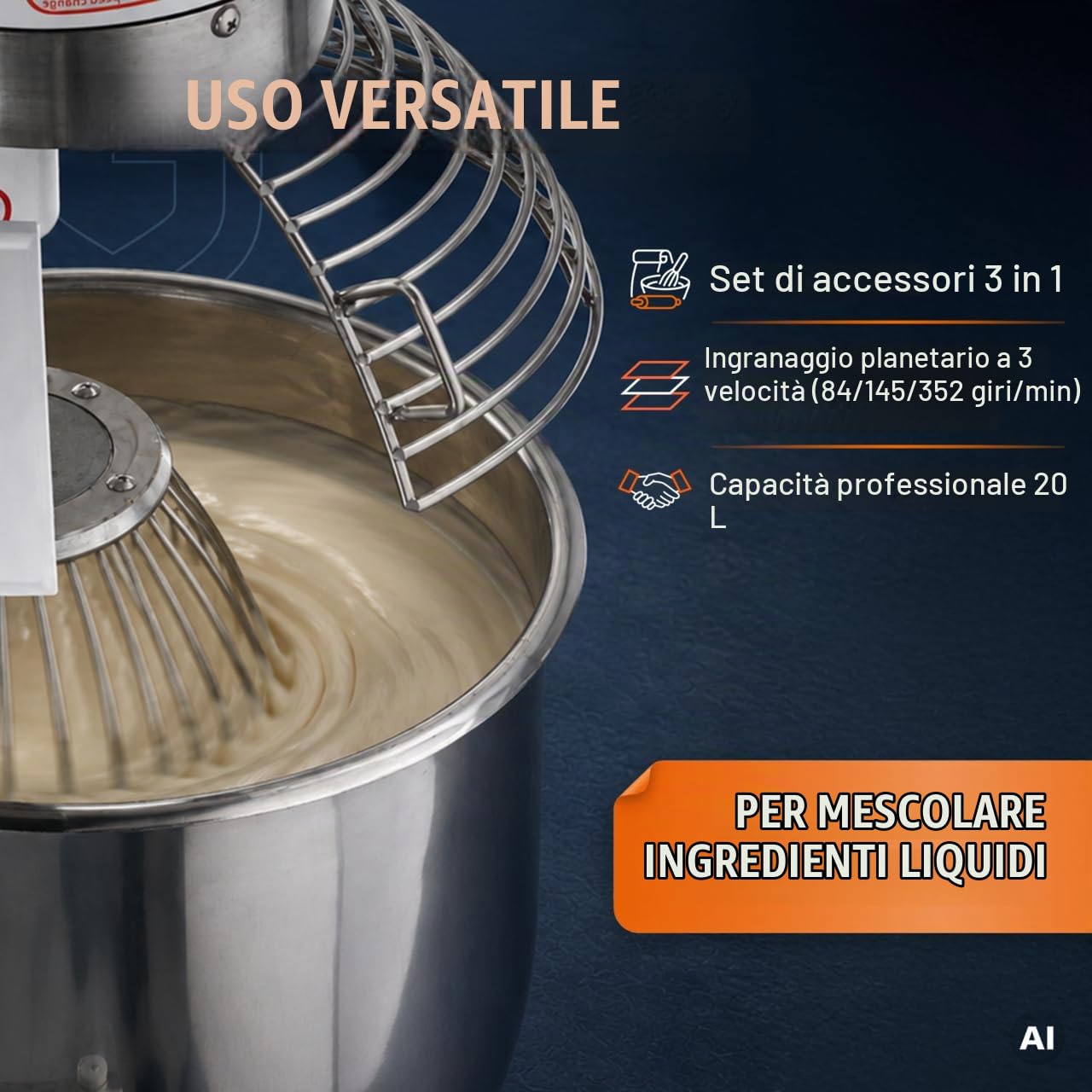 GastroHero Agitatore planetario ECO 20 litri | Forniture per la ristorazione