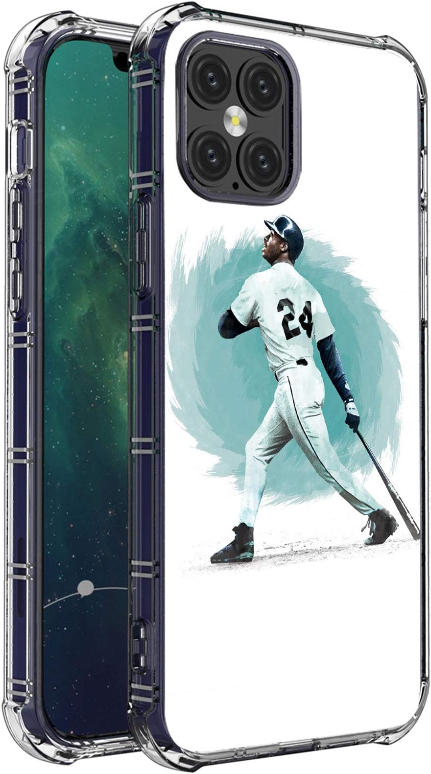 GoodsproutGoodsprout Compatible with iPhone 12 Pro Max Case,Clear with Cyclone 24 Player Pattern Design Plastic iPhone 12 Pro Max Case TPU Bumper Protective Case for iPhone 12 Pro Max