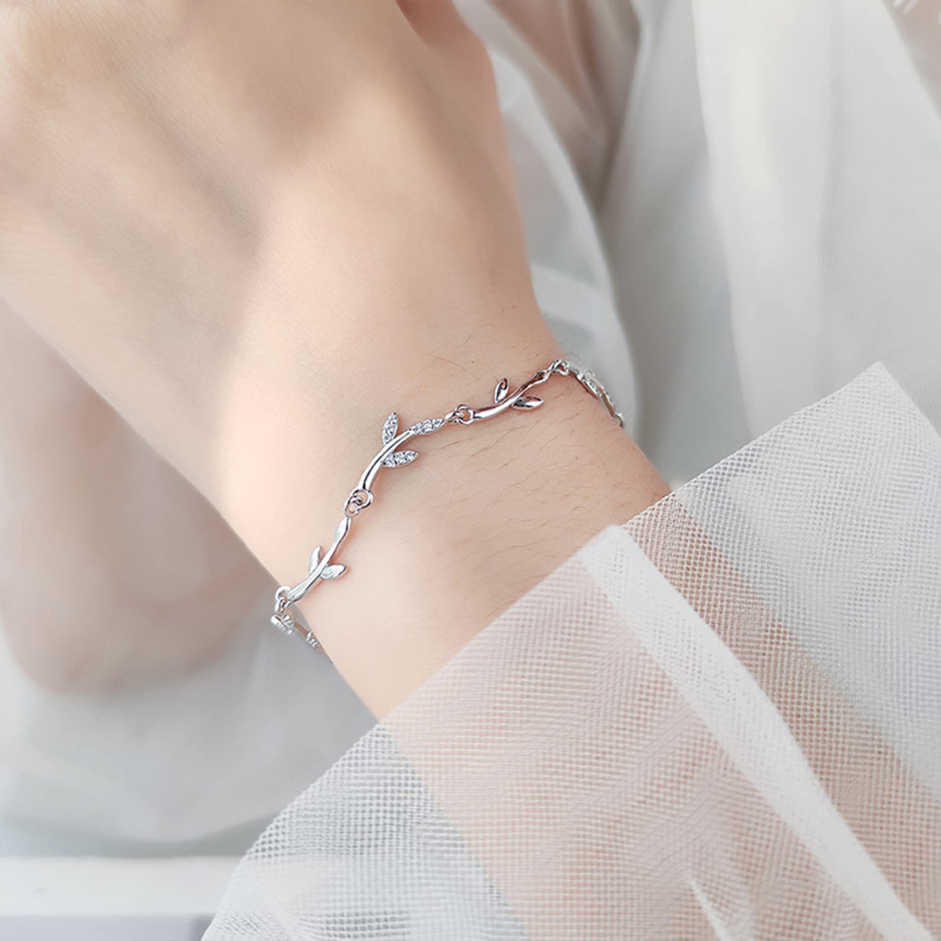 Feuilles Bracelets Bracelets à chaîne réglable cubique, pensées Que Vous propagez comme des Branches, s'étendant dans Les années lointaines, pour Les Cadeaux de Bijoux pour Femmes