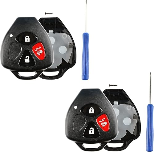 Kit de carcasa de llavero remoto 2X 3btn para Toyota Scion Pontiac (HYQ12BBY, GQ4-29T, MOZB41TG)