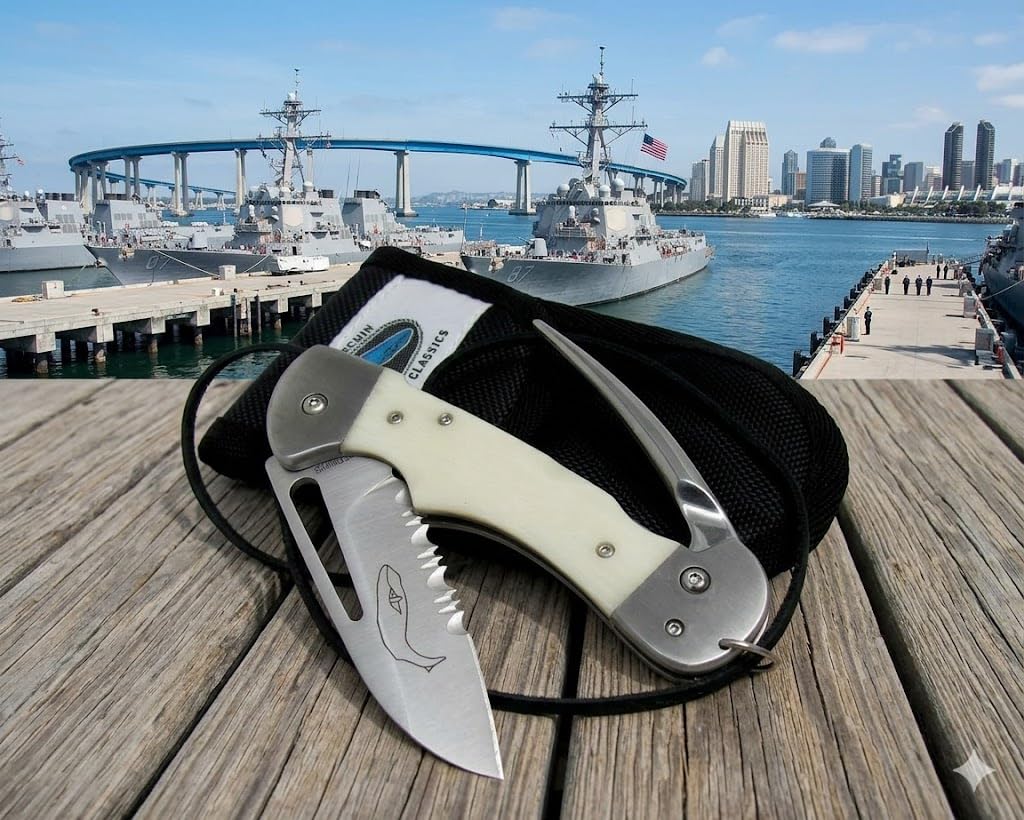 AF300P Gen 2 Captain Pro Rigging Knife & Spike | White Bone Handle BONUS Leather Safety Lanyard | German Marine Steel | Pro Sailing Kit product thumbnail 3