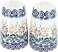 Vista 7 de Salero y pimentero con diseño de rosas azules