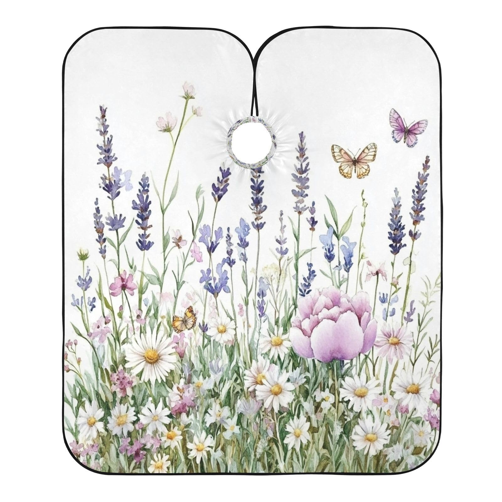 Kigai Hair Cutting Cape for Men & Women Butterfly Wildflowers Waterproof Barber Cape Professional Hairdressing Salon Styling Cape with Adjustable Closure Snap